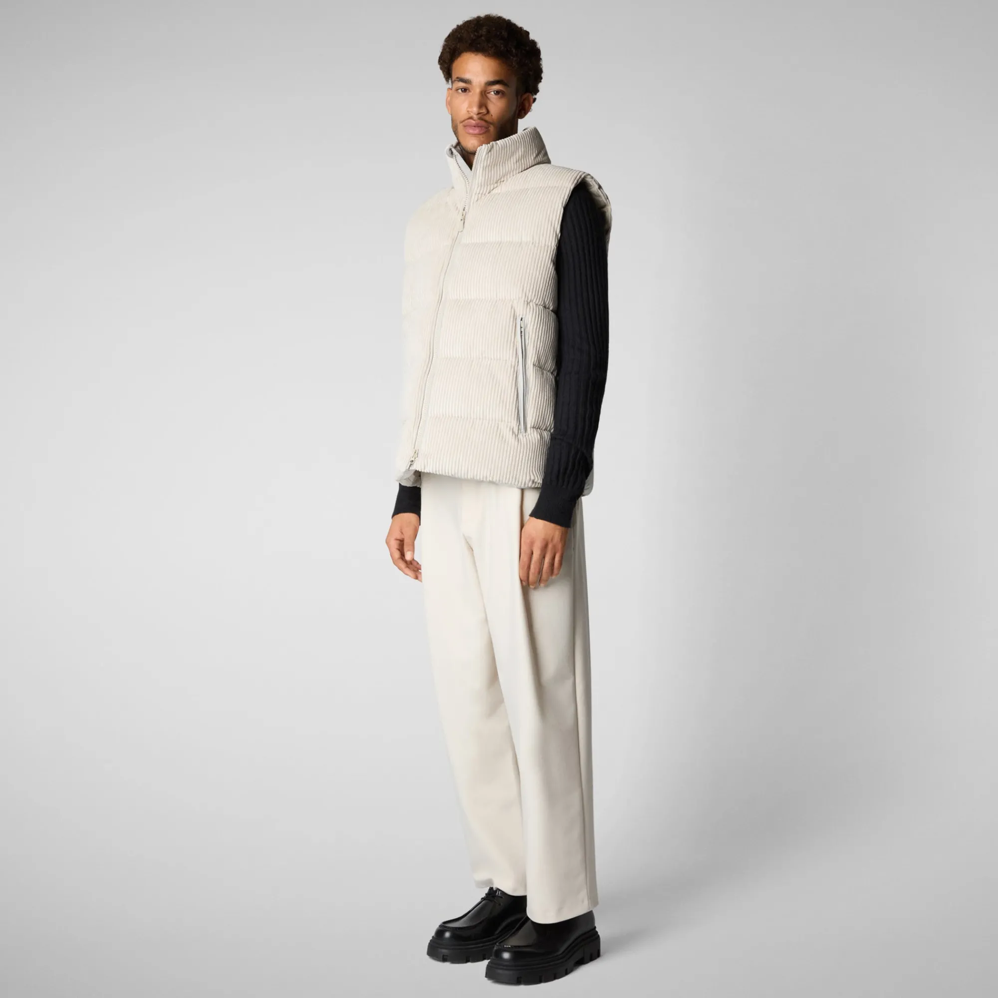New Save The Duck Men's  vest Euryops in rainy beige RainyBeige