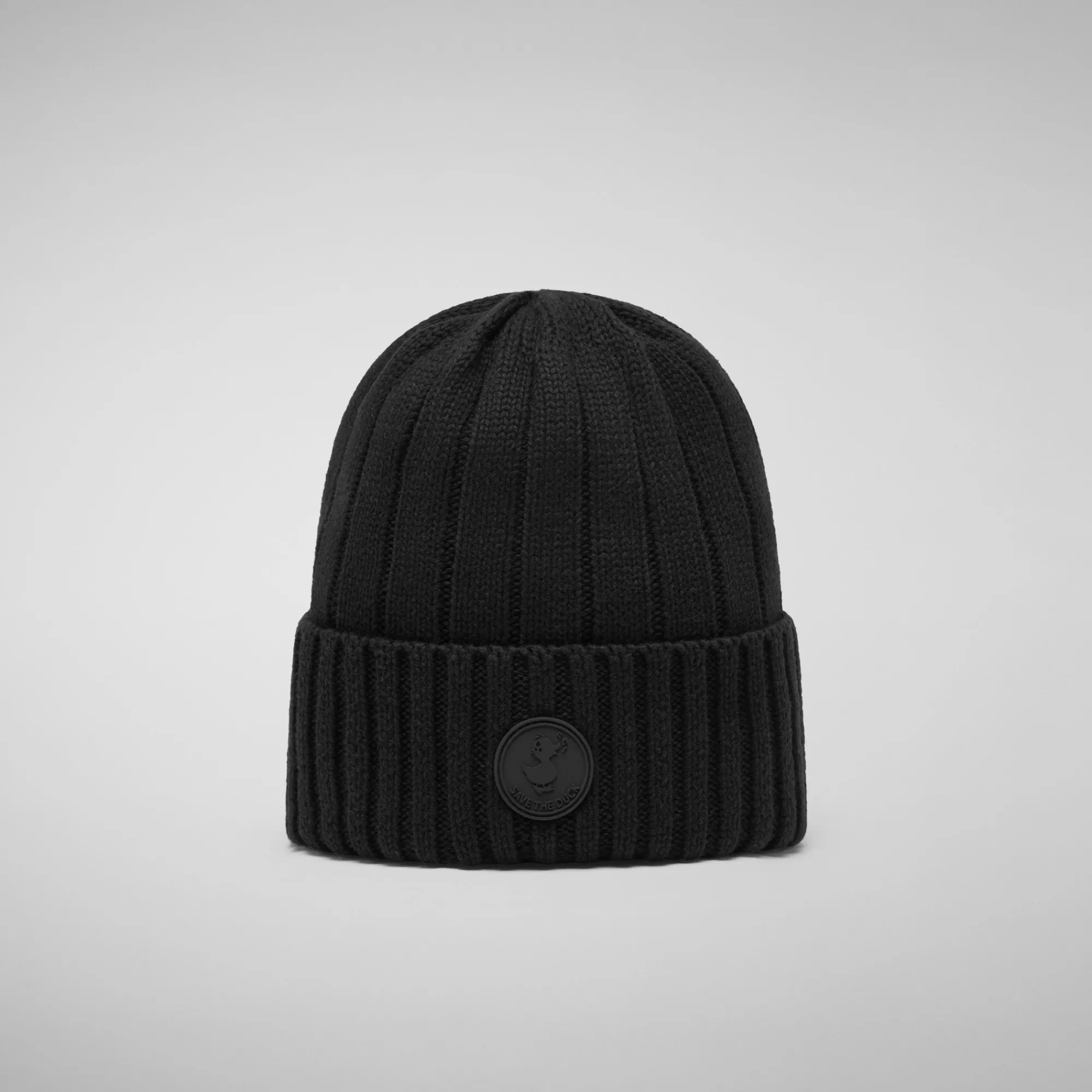 Clearance Save The Duck Unisex ribbed beanie jo in Black