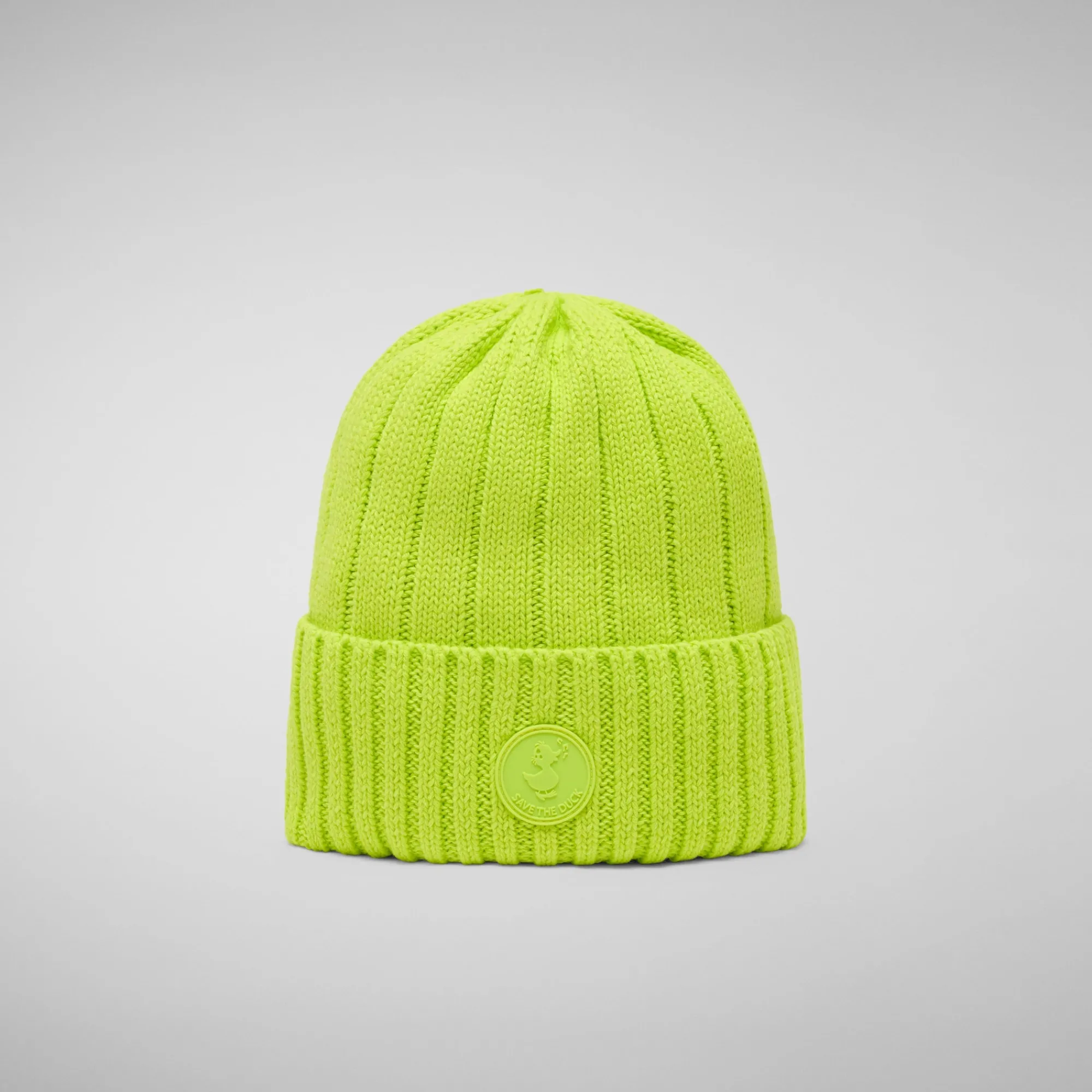 New Save The Duck Unisex ribbed beanie jo in lichen green LichenGreen