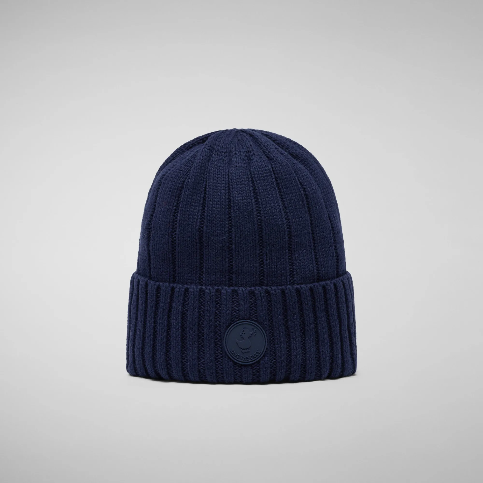 Online Save The Duck Unisex ribbed beanie jo in navy blue NavyBlue