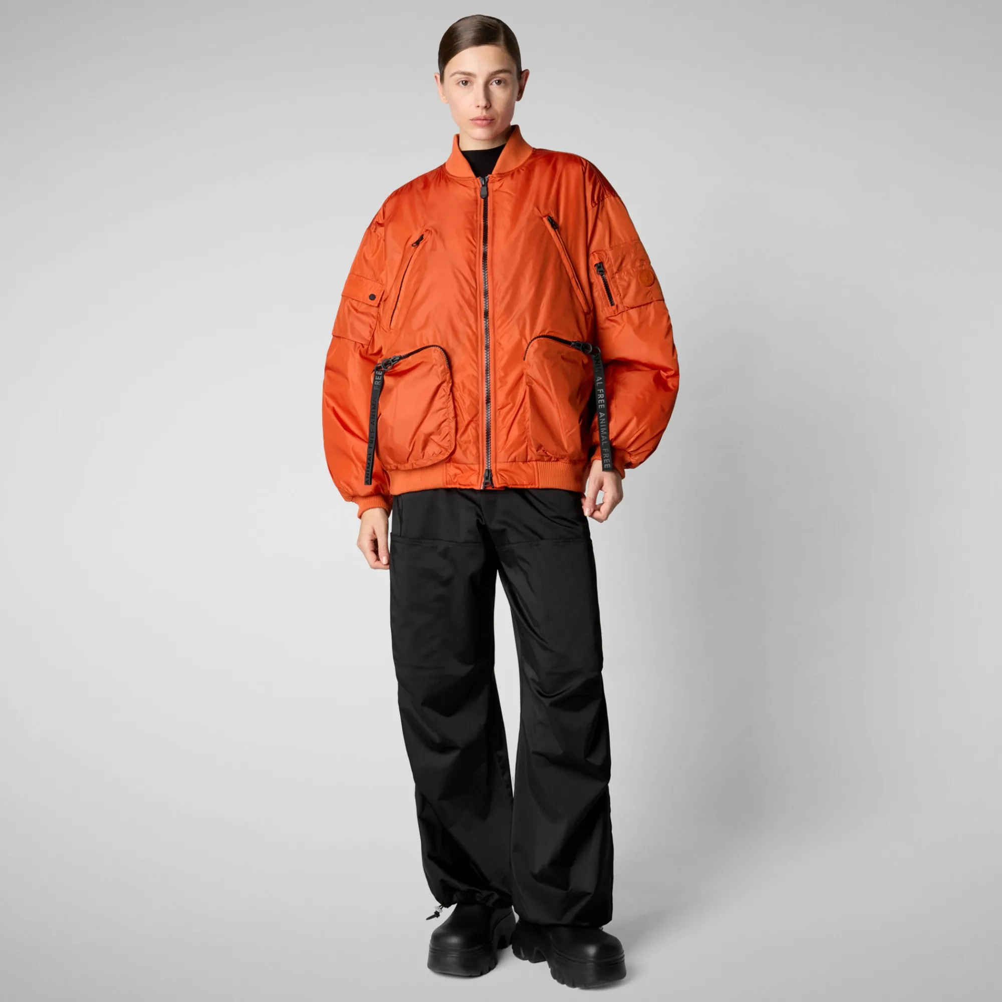 Hot Save The Duck Unisex Usher Bomber Jacket in Maple Orange MapleOrange