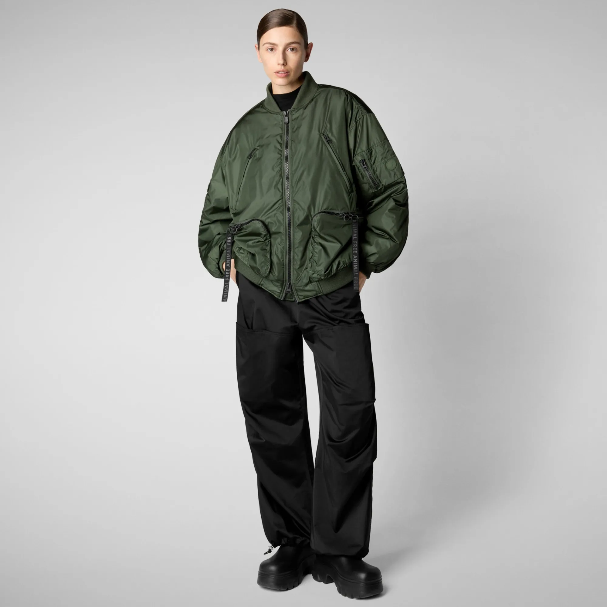 Flash Sale Save The Duck Unisex Usher Bomber Jacket in Thyme Green ThymeGreen