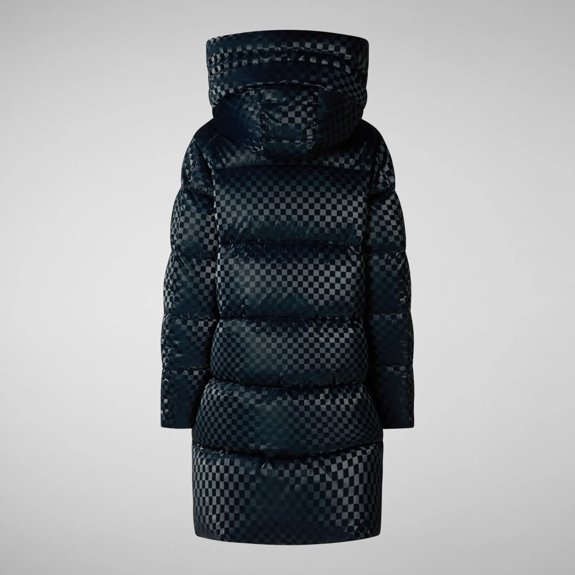 Sale Save The Duck Women's Amaranta Hooded Animal free Puffer Coat in Blue Black BlueBlack