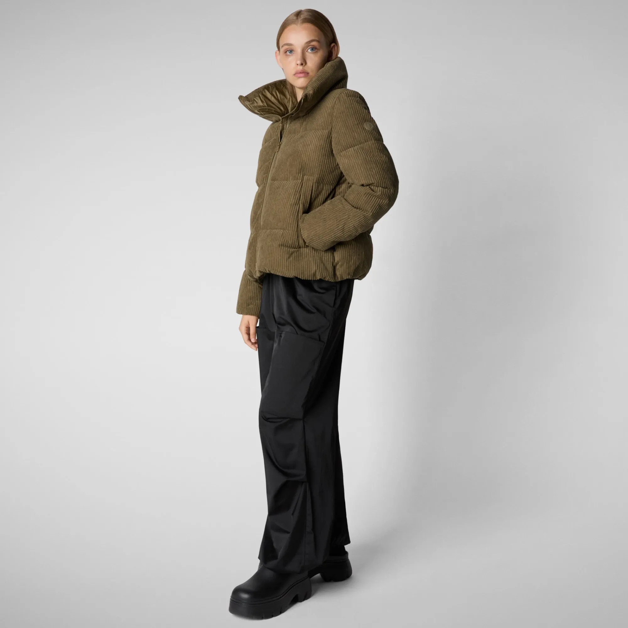 Outlet Save The Duck Women's Animal free Puffer Jacket Annika in Husk Green HuskGreen