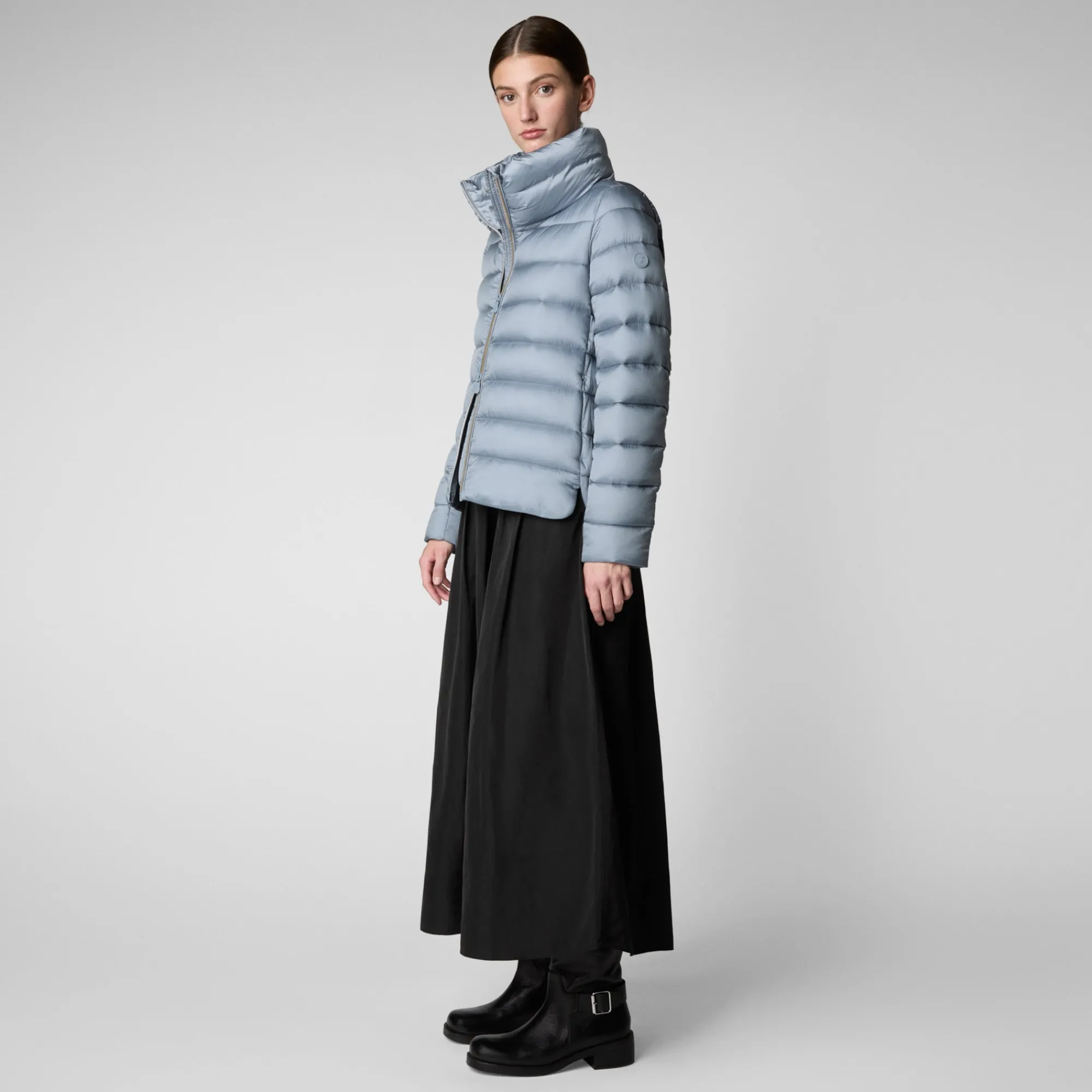 Online Save The Duck Women's Animal free Puffer Jacket Elsie in Blue Fog BlueFog