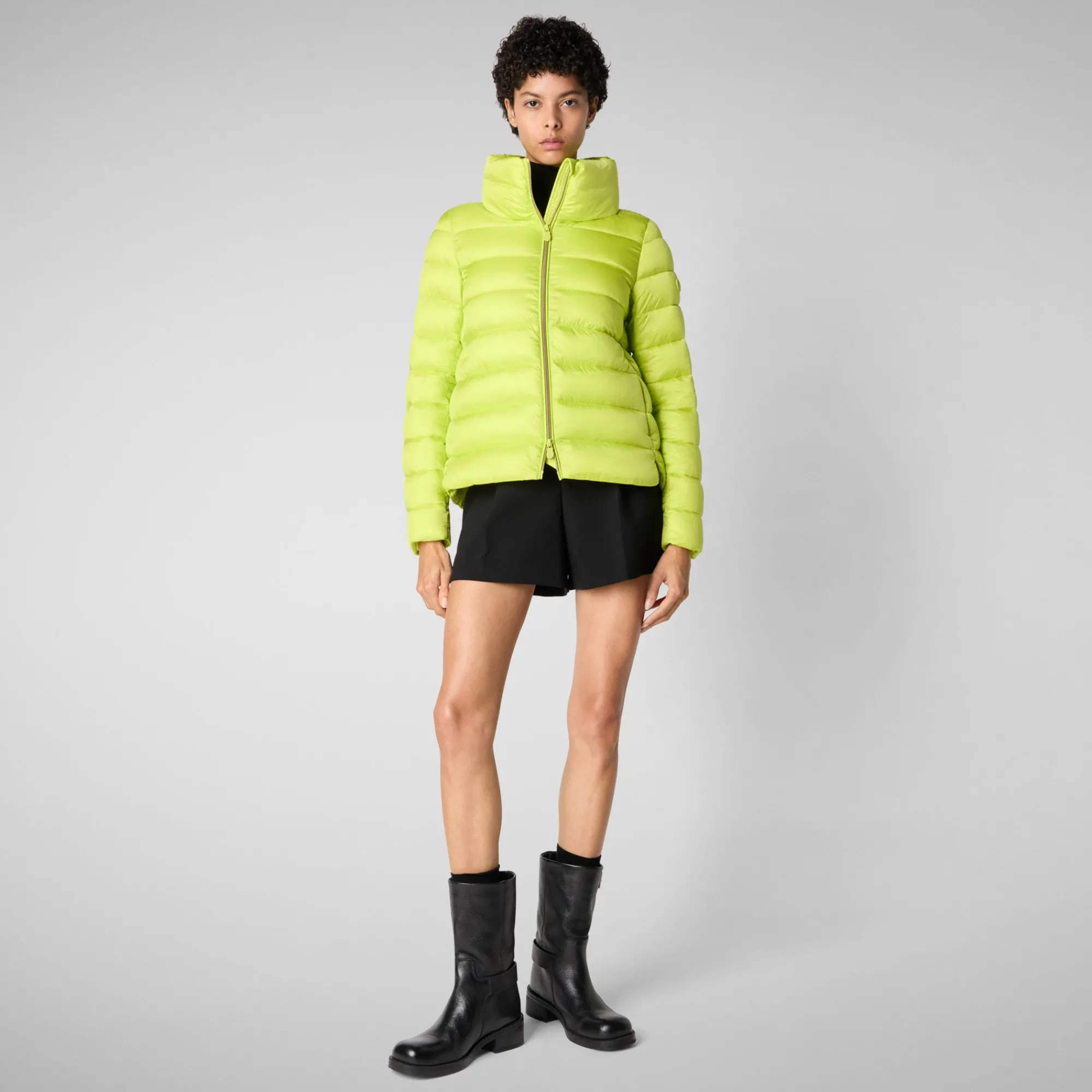 Sale Save The Duck Women's Animal free Puffer Jacket Elsie in Lichen Green LichenGreen