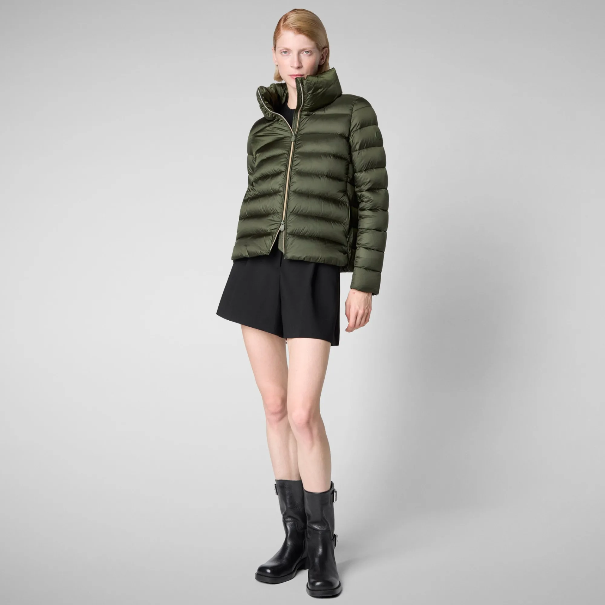 Online Save The Duck Women's Animal free Puffer Jacket Elsie inPine Green PineGreen