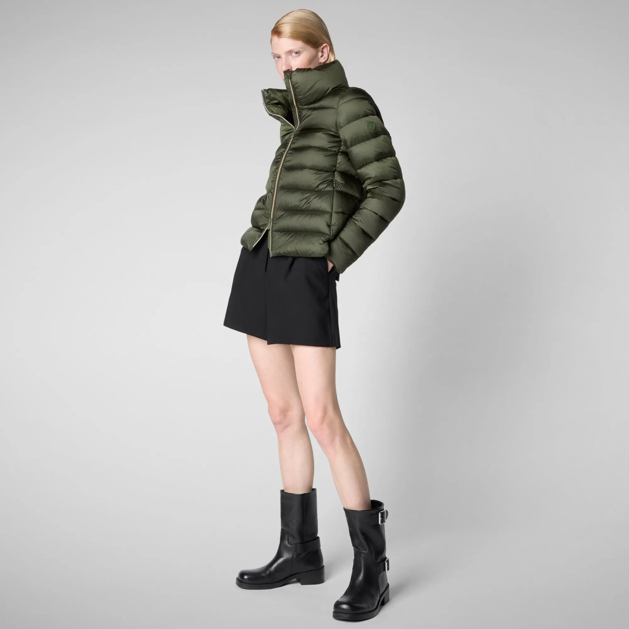 Online Save The Duck Women's Animal free Puffer Jacket Elsie inPine Green PineGreen