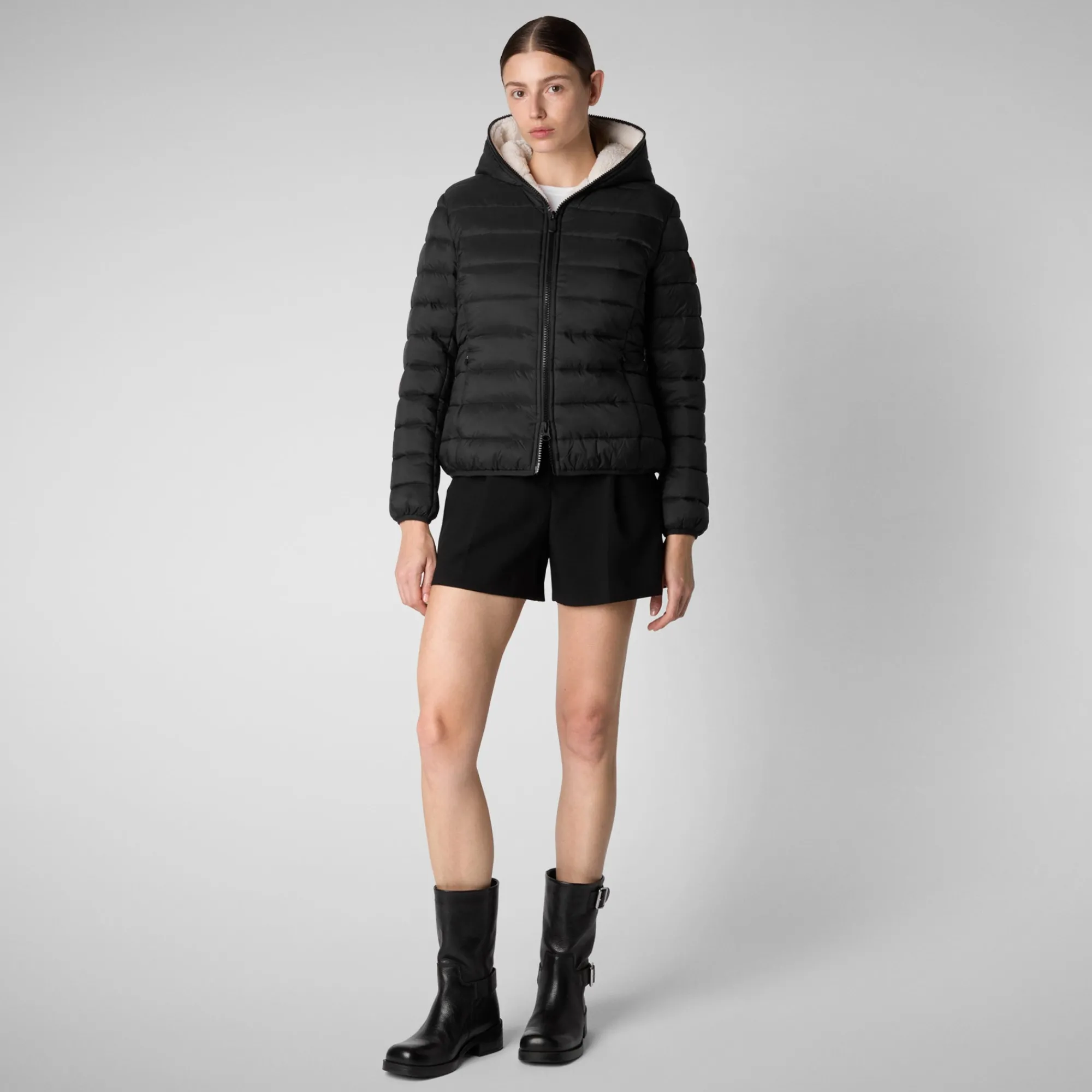 Fashion Save The Duck Women's animal free Puffer jacket Ethel in Black