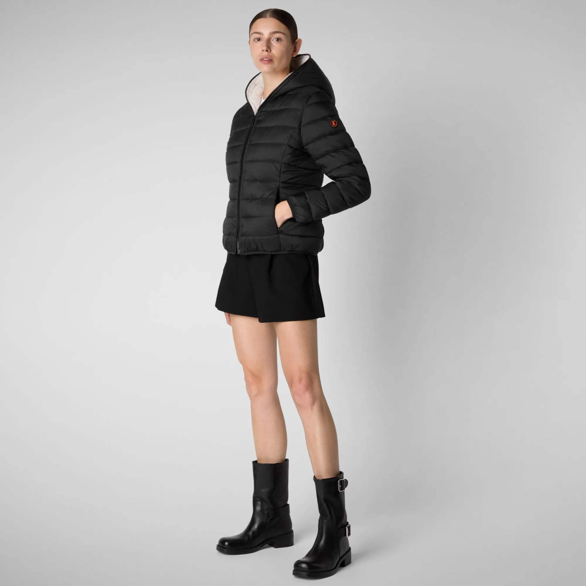 Fashion Save The Duck Women's animal free Puffer jacket Ethel in Black