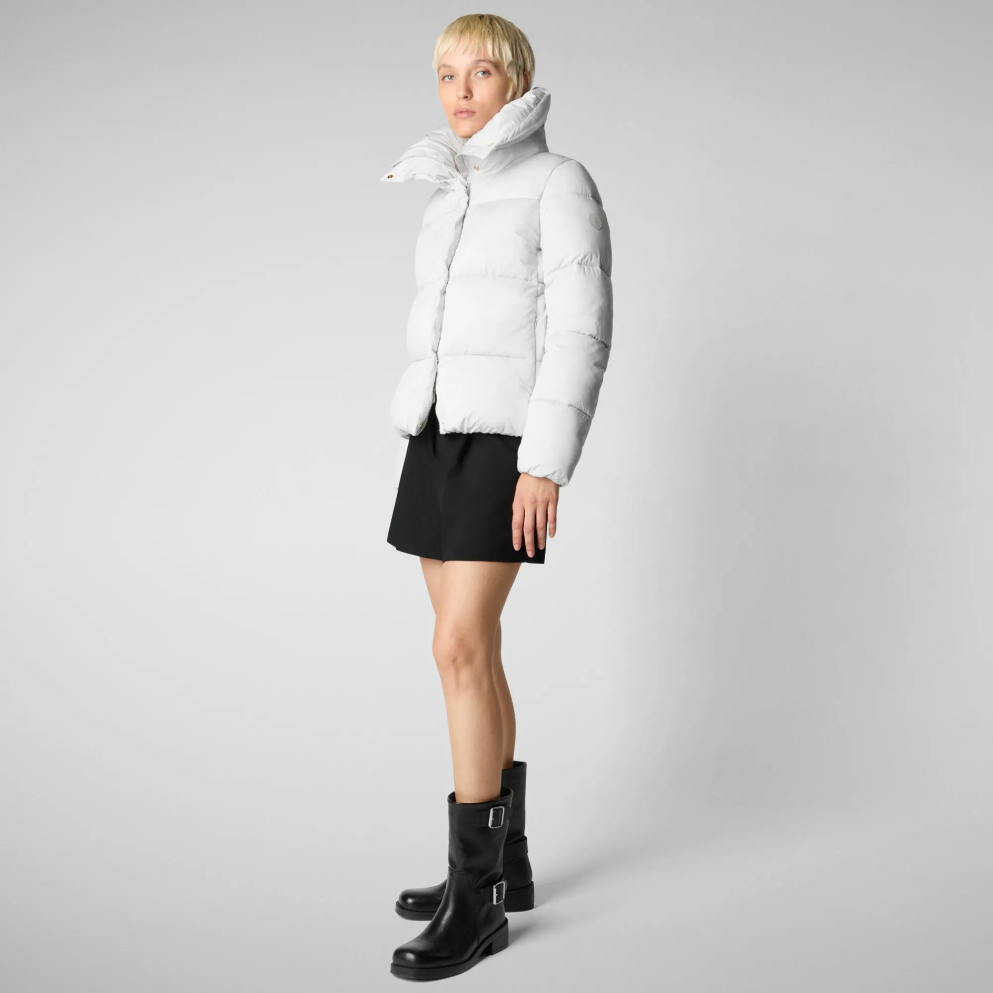 Discount Save The Duck Women's animal free Puffer jacket Felicity in FOG GREY