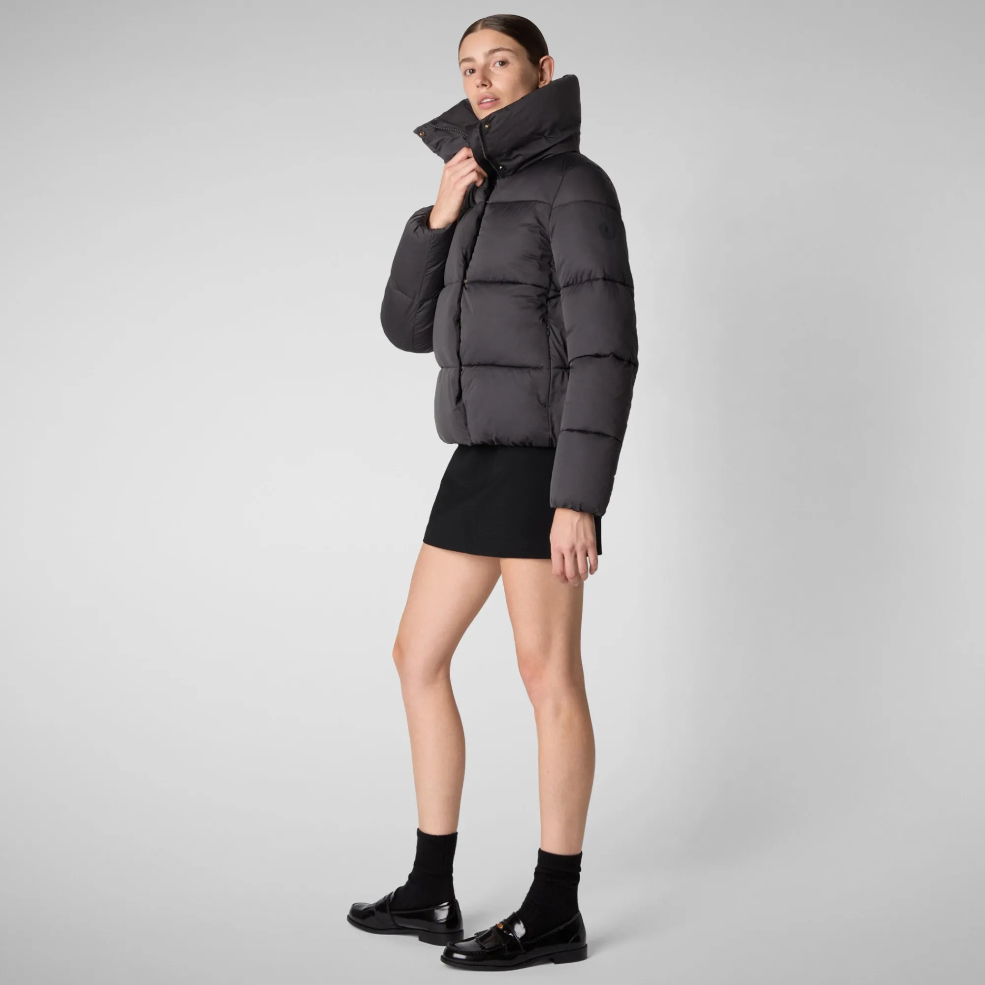 Cheap Save The Duck Women's animal free Puffer jacket Felicity in thorn brown