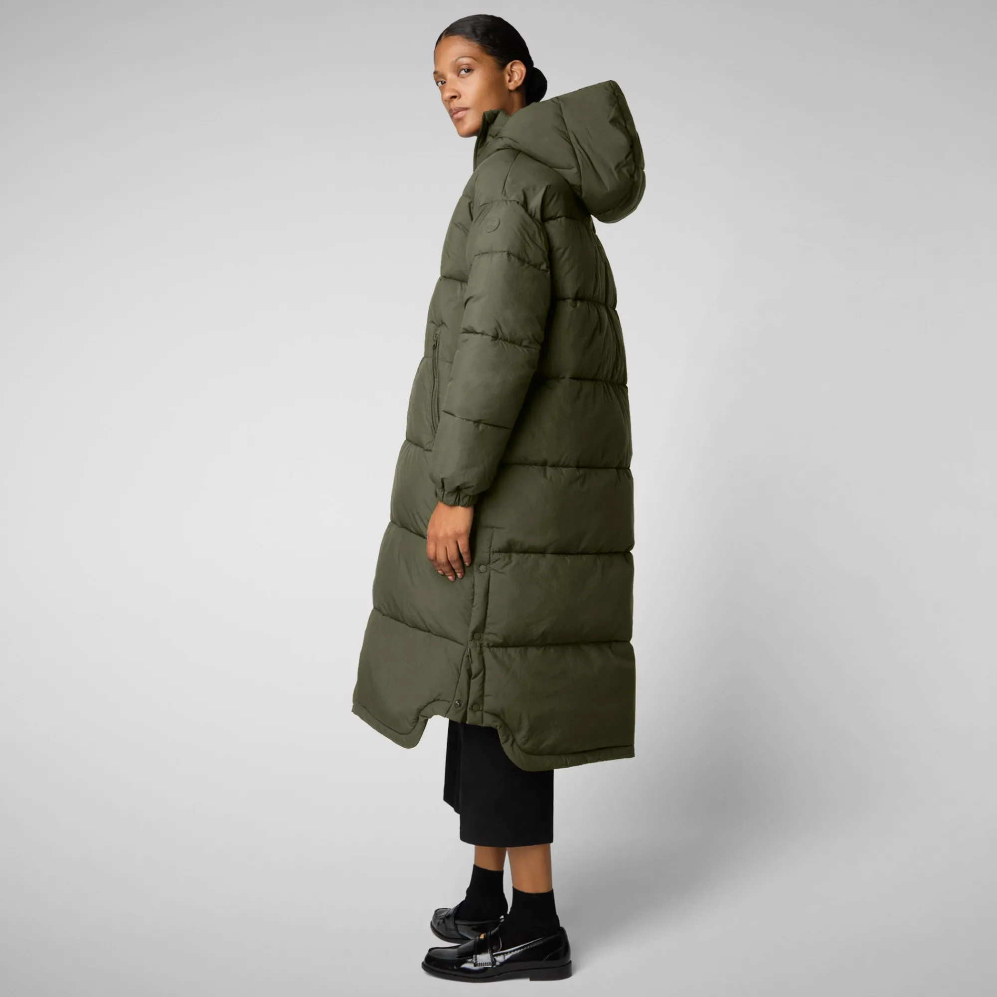 Clearance Save The Duck WoMen's animal free Puffer jacket Halesia in land green LandGreen