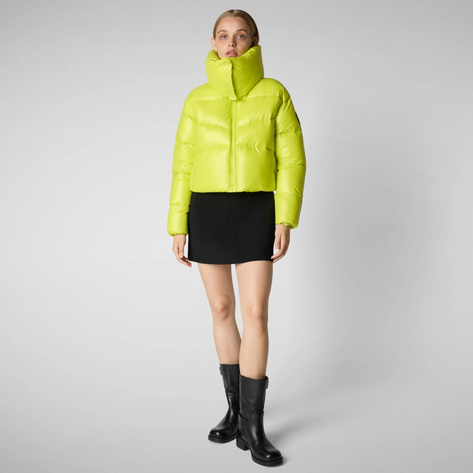 Hot Save The Duck Women's animal free Puffer jacket heidi in lichen geen LichenGreen