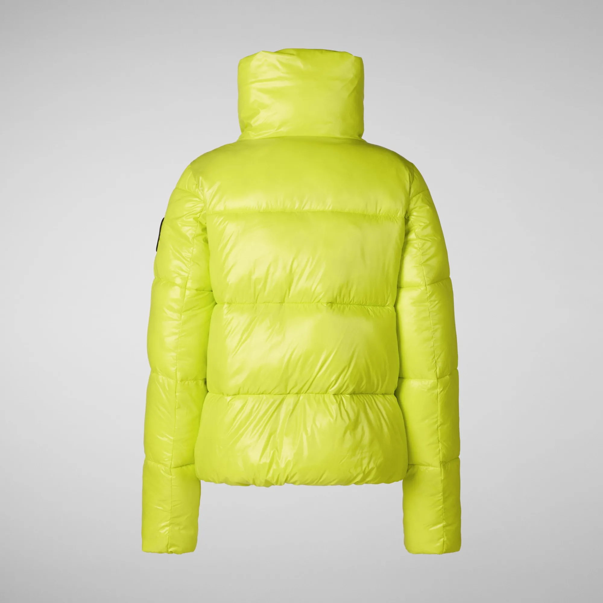 Flash Sale Save The Duck Women's animal free Puffer jacket Ivy in lichen green wolf print LichenGreen