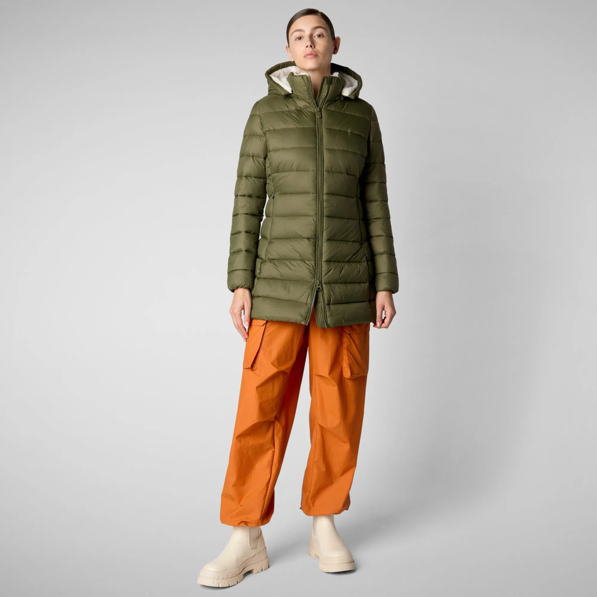 Flash Sale Save The Duck Women's  Animal free Puffer Jacket Joanne in dusty olive DustyOlive