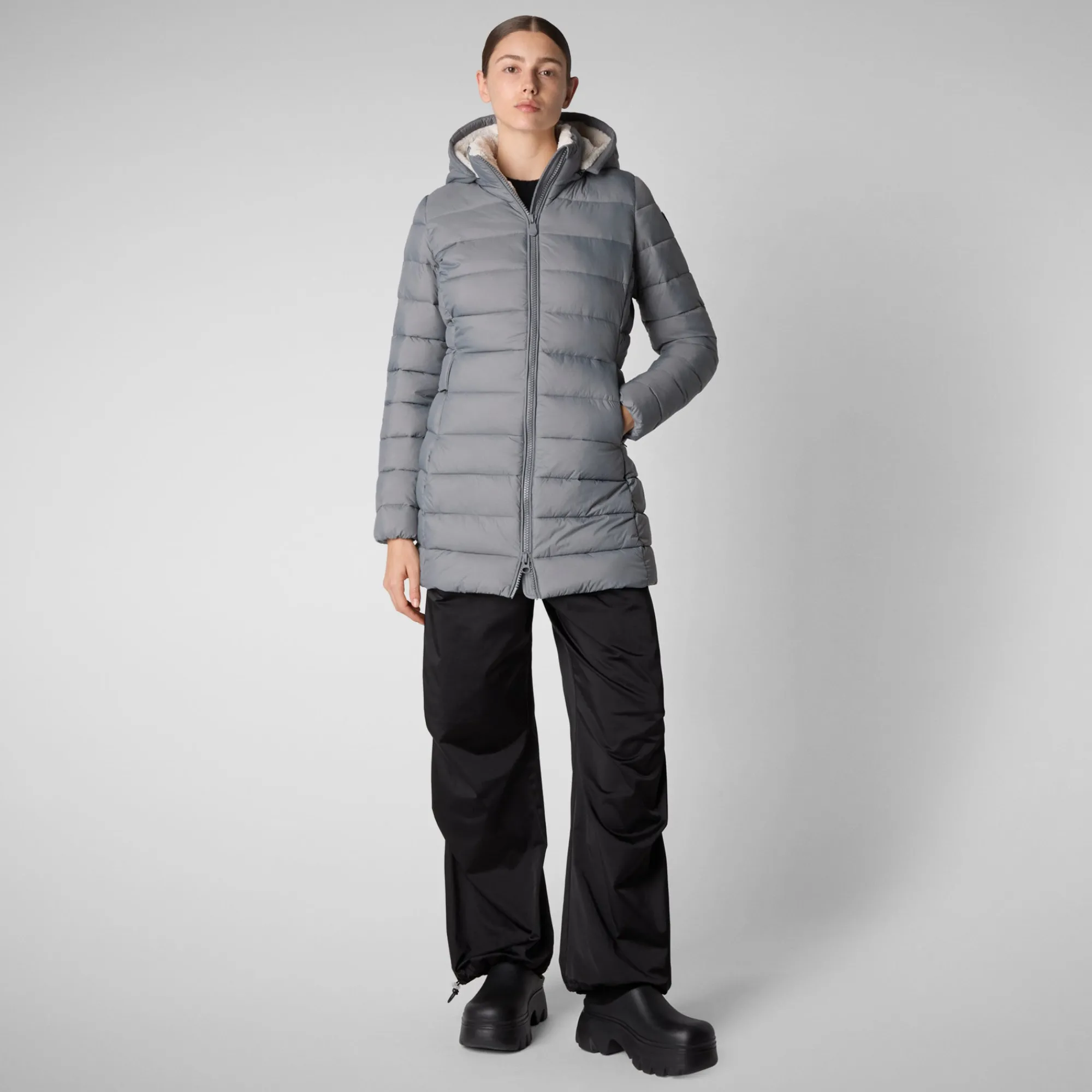 Flash Sale Save The Duck Women's  Animal free Puffer Jacket Joanne in mid grey MidGrey