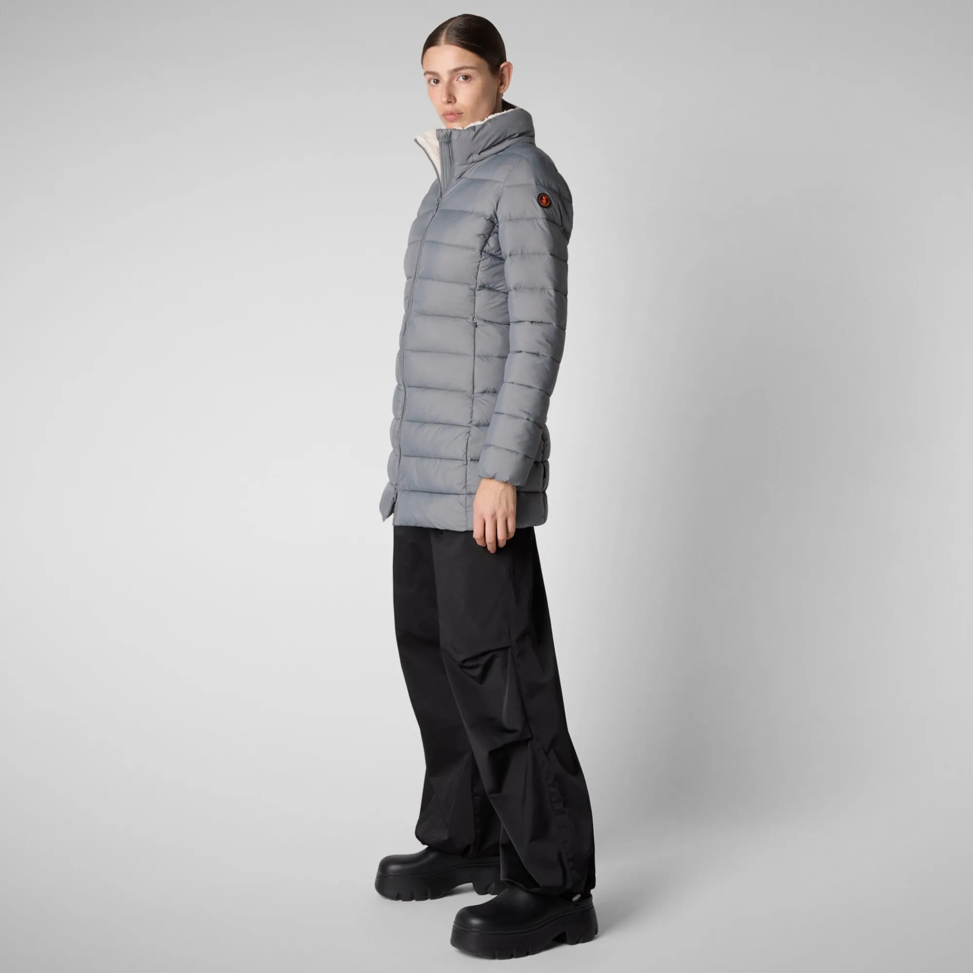 Flash Sale Save The Duck Women's  Animal free Puffer Jacket Joanne in mid grey MidGrey