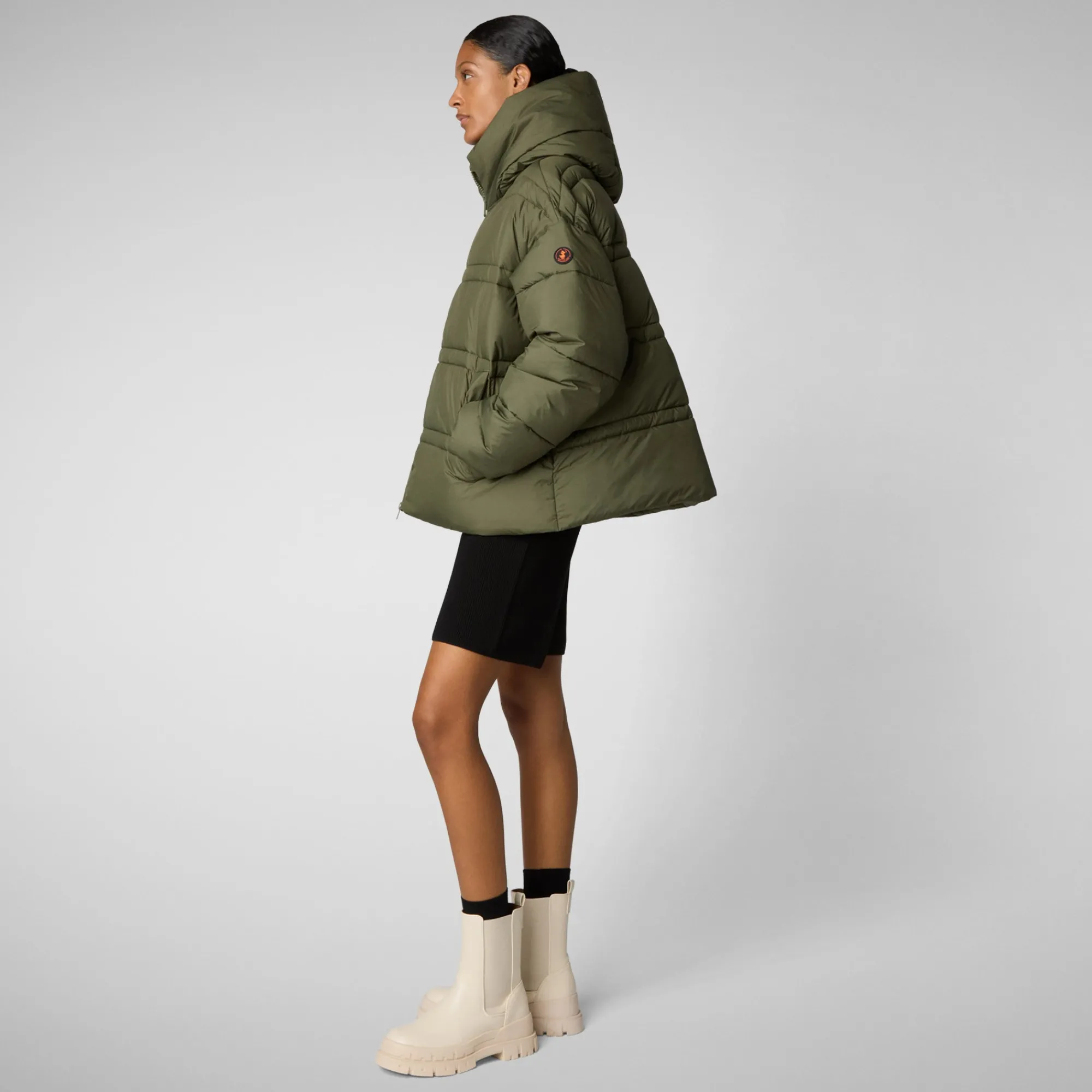 New Save The Duck Women's animal free puffer jacket keri in sherwood green Sherwoodgreen