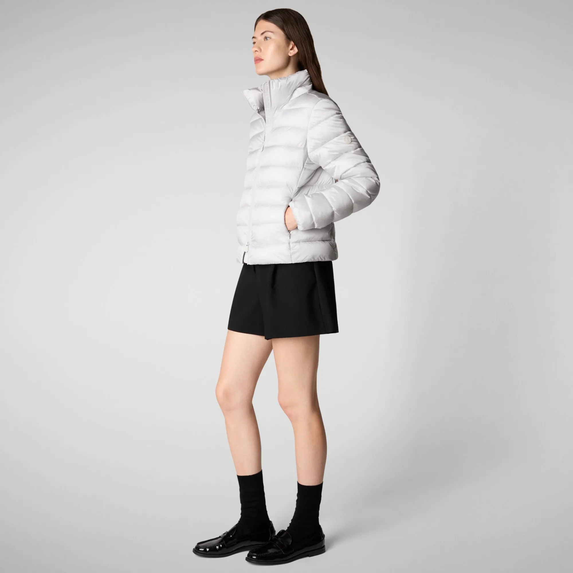 Flash Sale Save The Duck Women's animal free Puffer jacket Liana in fog grey