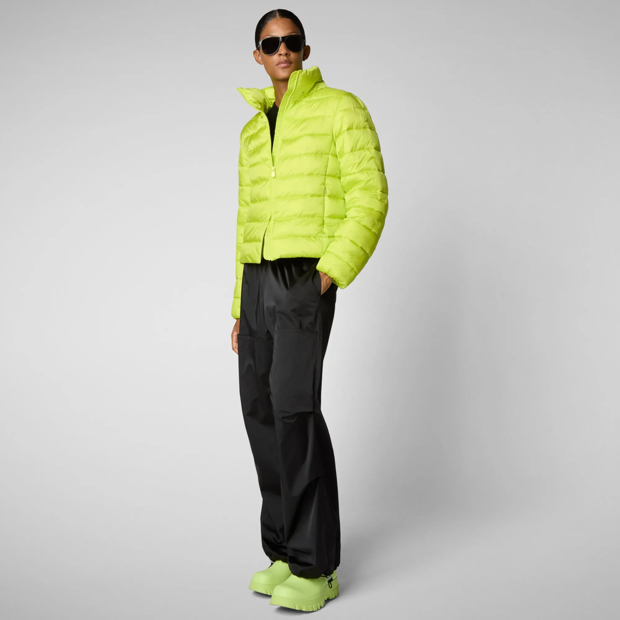 Sale Save The Duck Women's animal free Puffer jacket Liana in lichen green