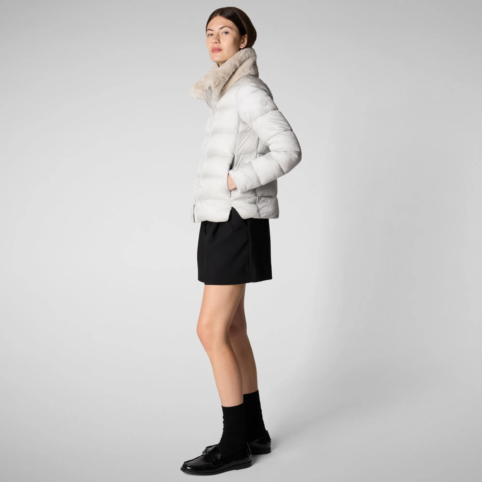Outlet Save The Duck Women's animal free Puffer jacket mei in fog grey FogGrey
