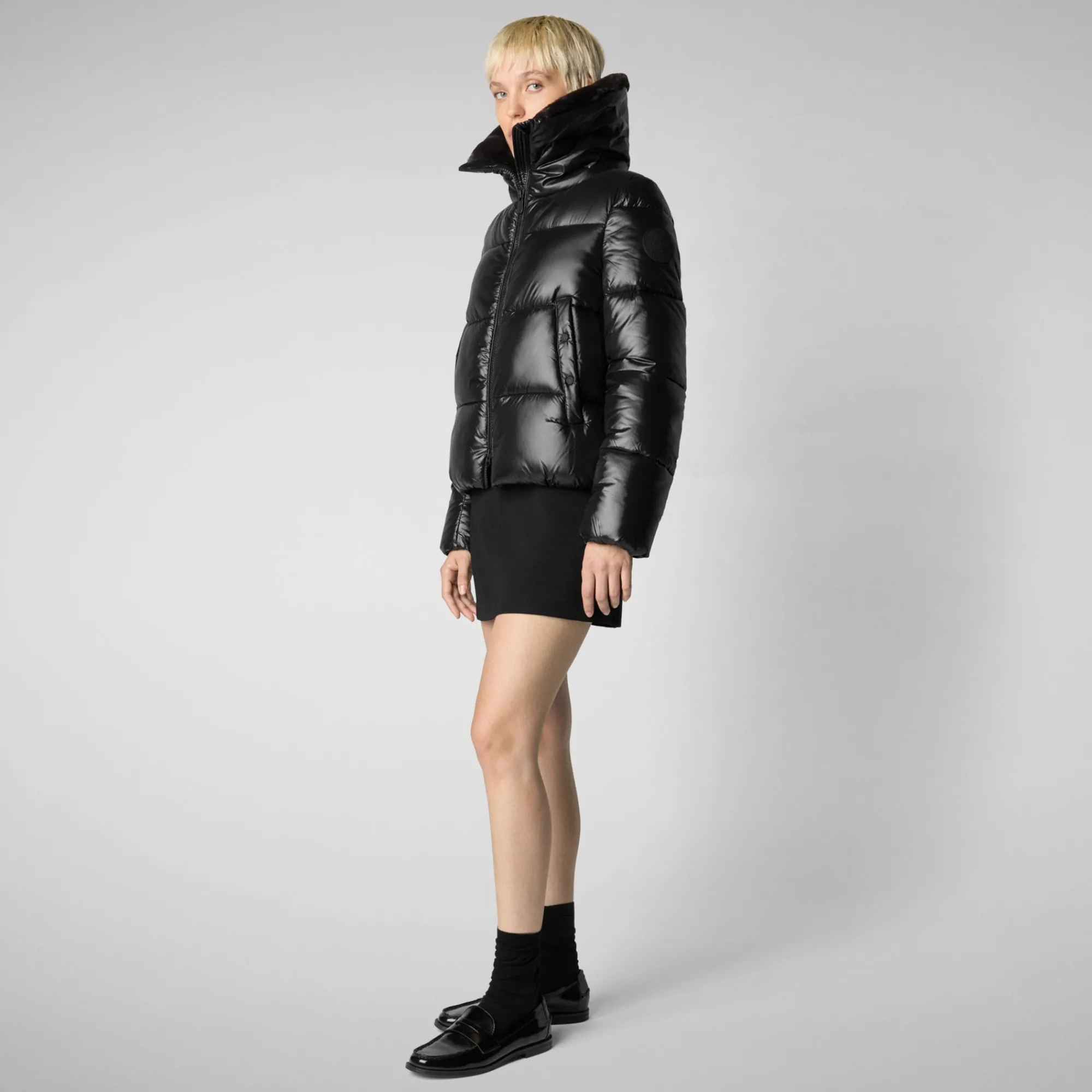 Clearance Save The Duck Women's Animal free Puffer Jacket Moma in Black