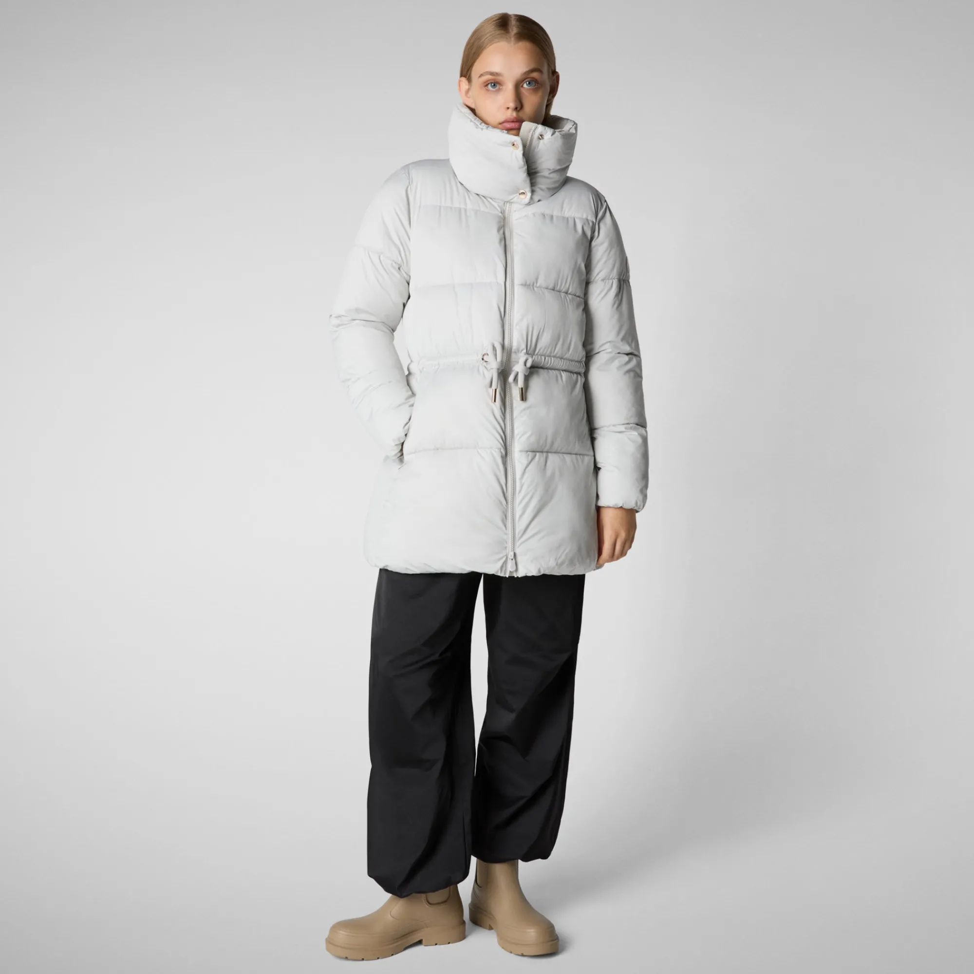 Sale Save The Duck Women's animal free puffer jacket petunia in fog grey