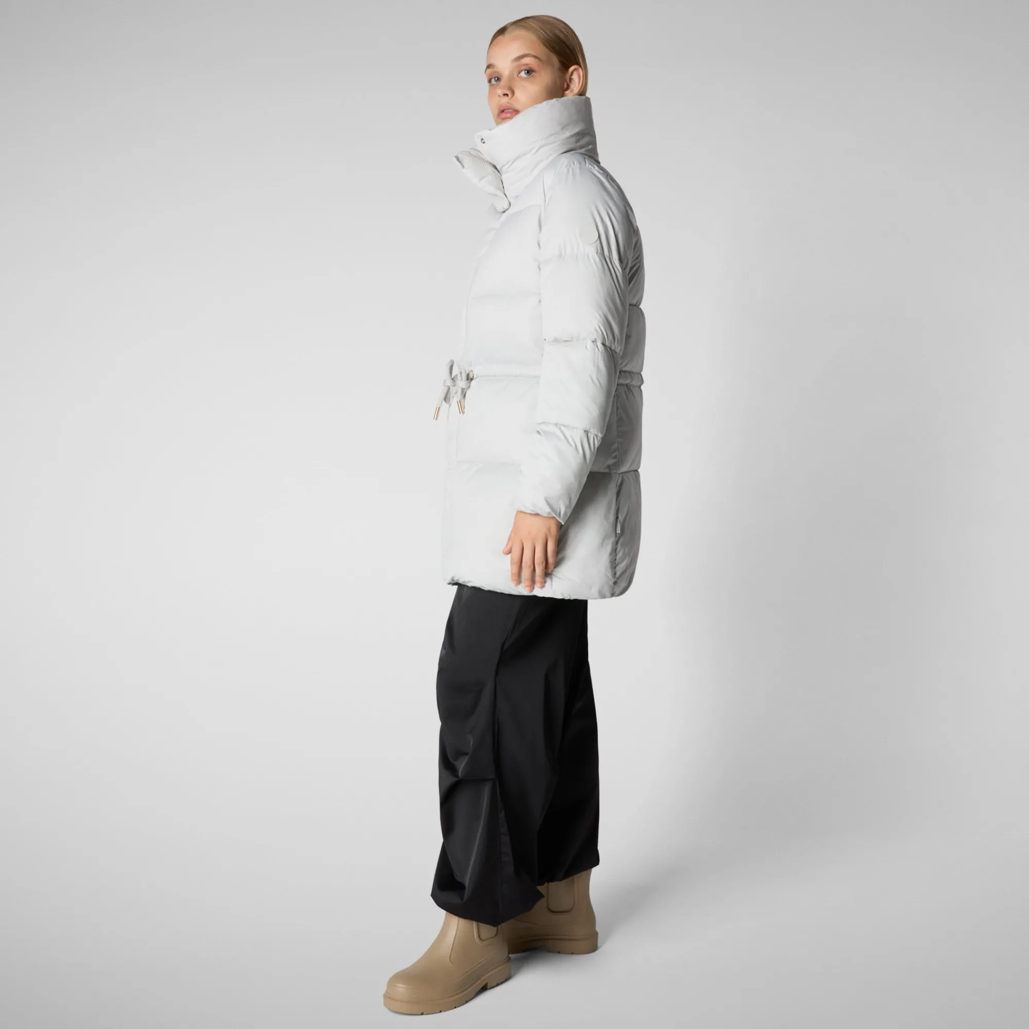 Sale Save The Duck Women's animal free puffer jacket petunia in fog grey