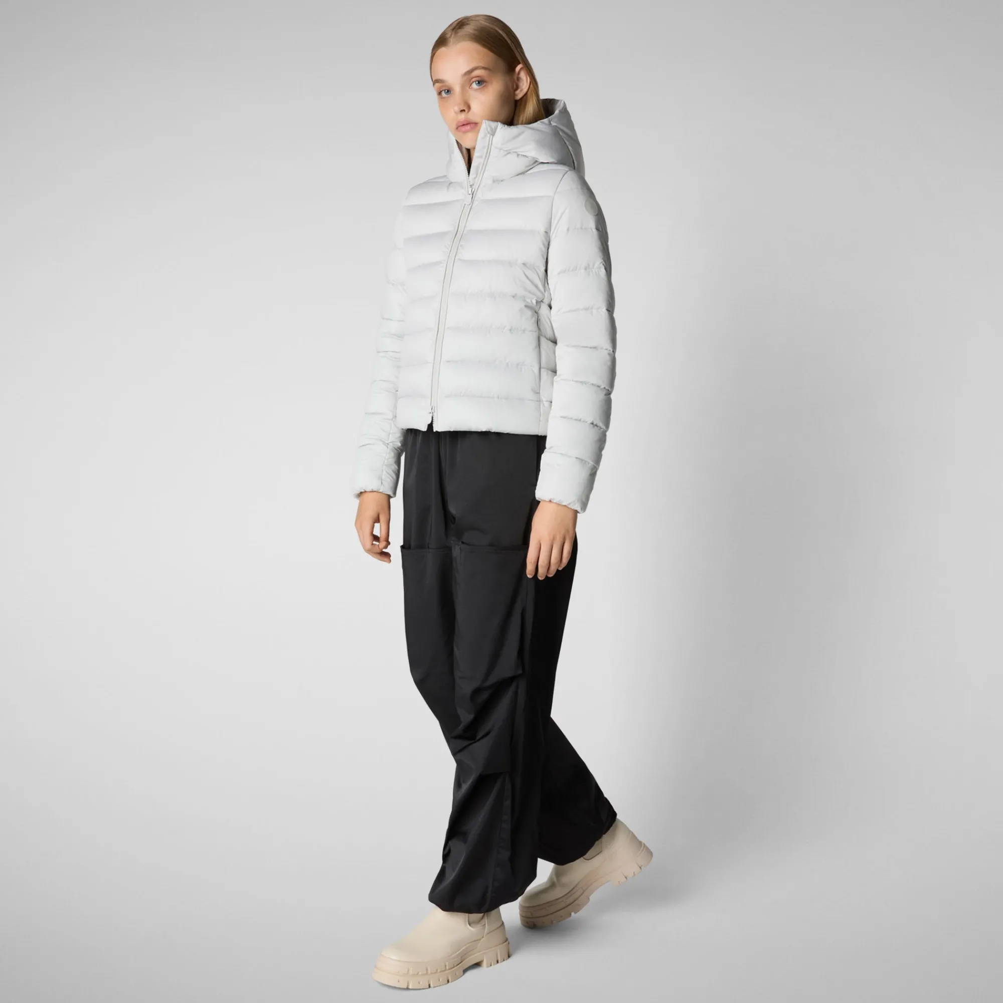 Outlet Save The Duck Women's animal free Puffer jacket Sweet in fog grey FogGrey