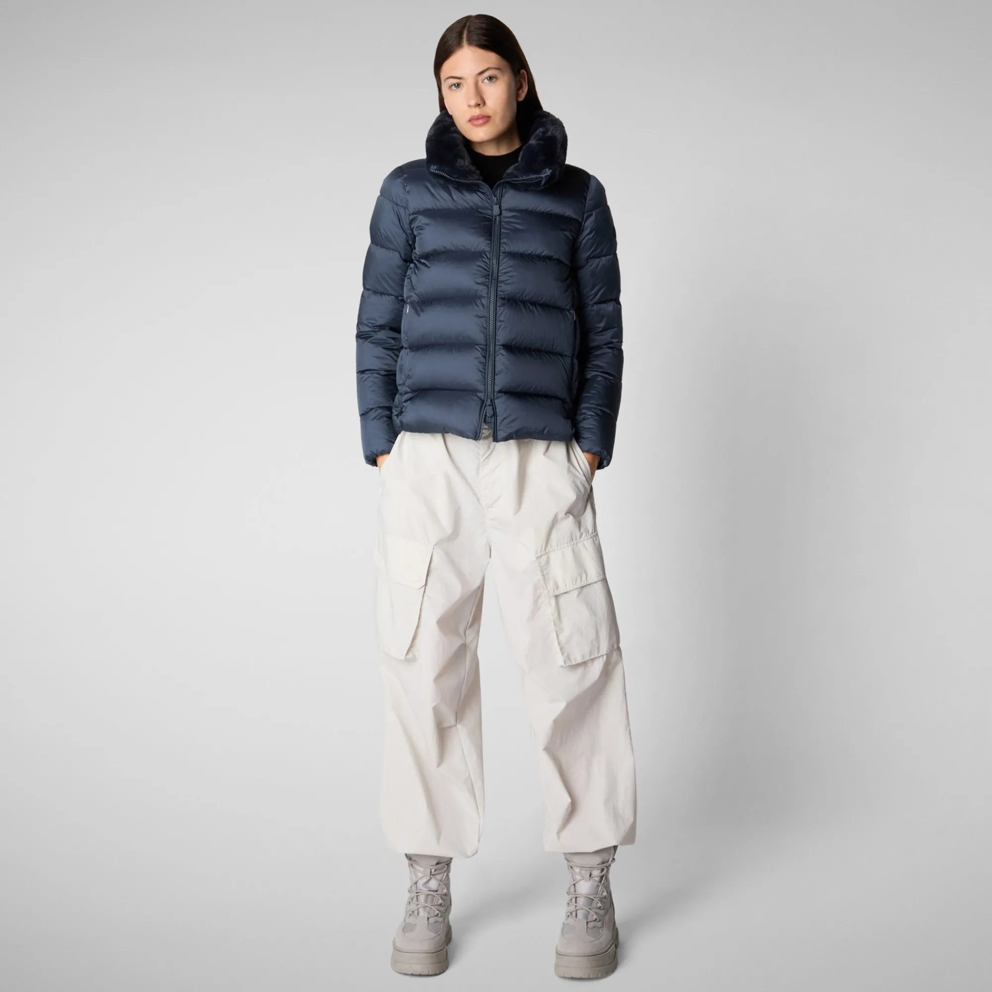 Store Save The Duck Women's animal free Puffer mei in night blue NightBlue