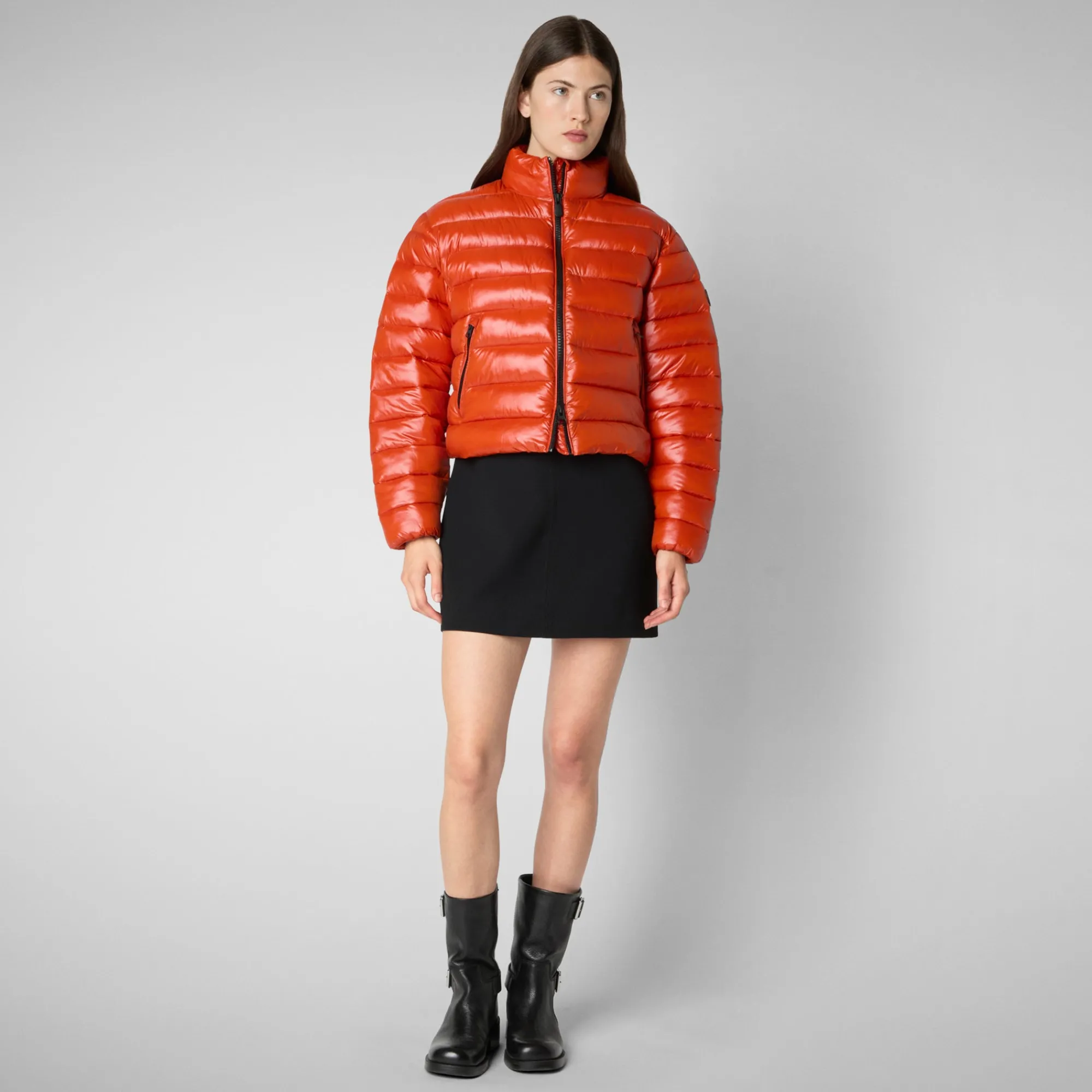 Cheap Save The Duck Women's animal free Puffer myra in maple orange MapleOrange