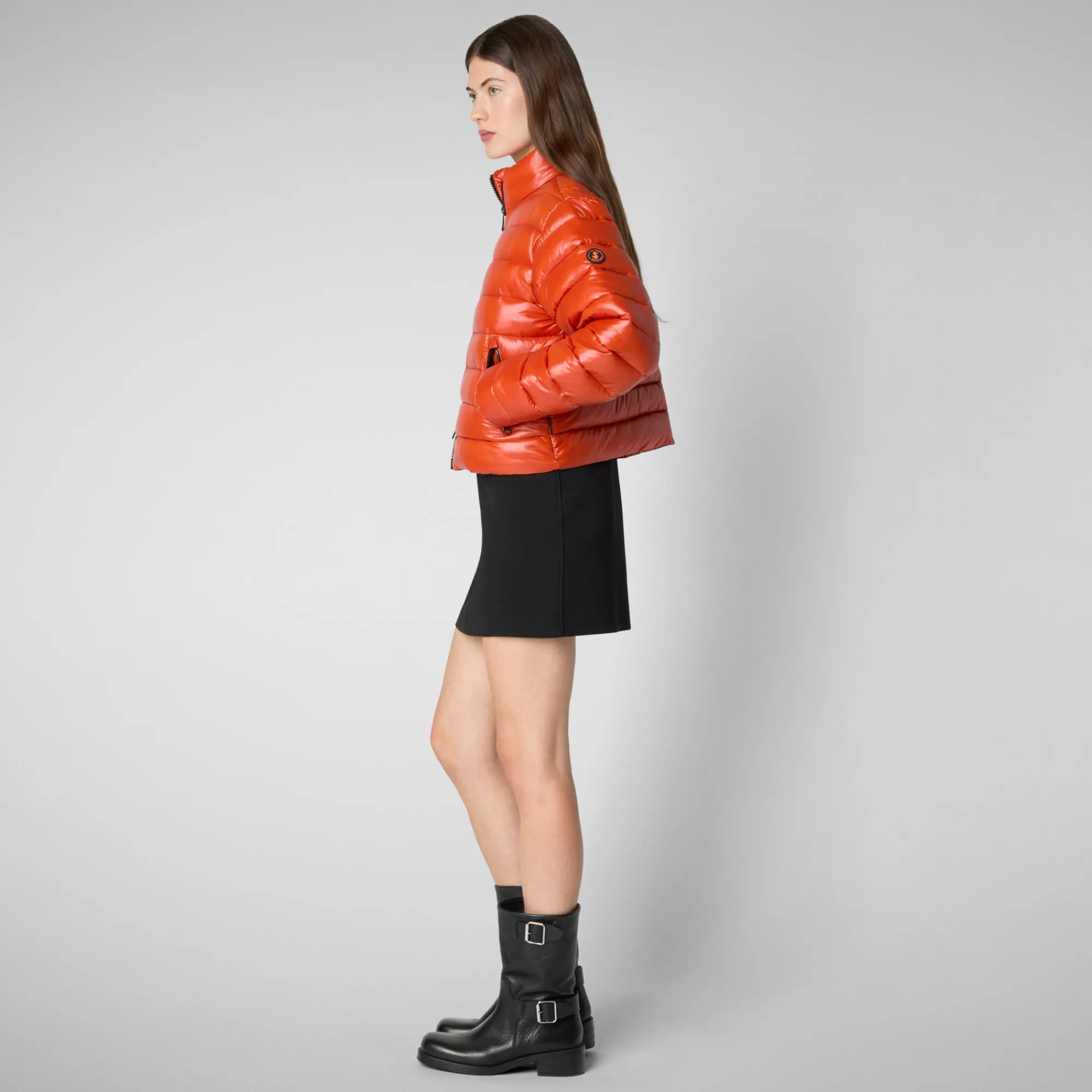 Cheap Save The Duck Women's animal free Puffer myra in maple orange MapleOrange