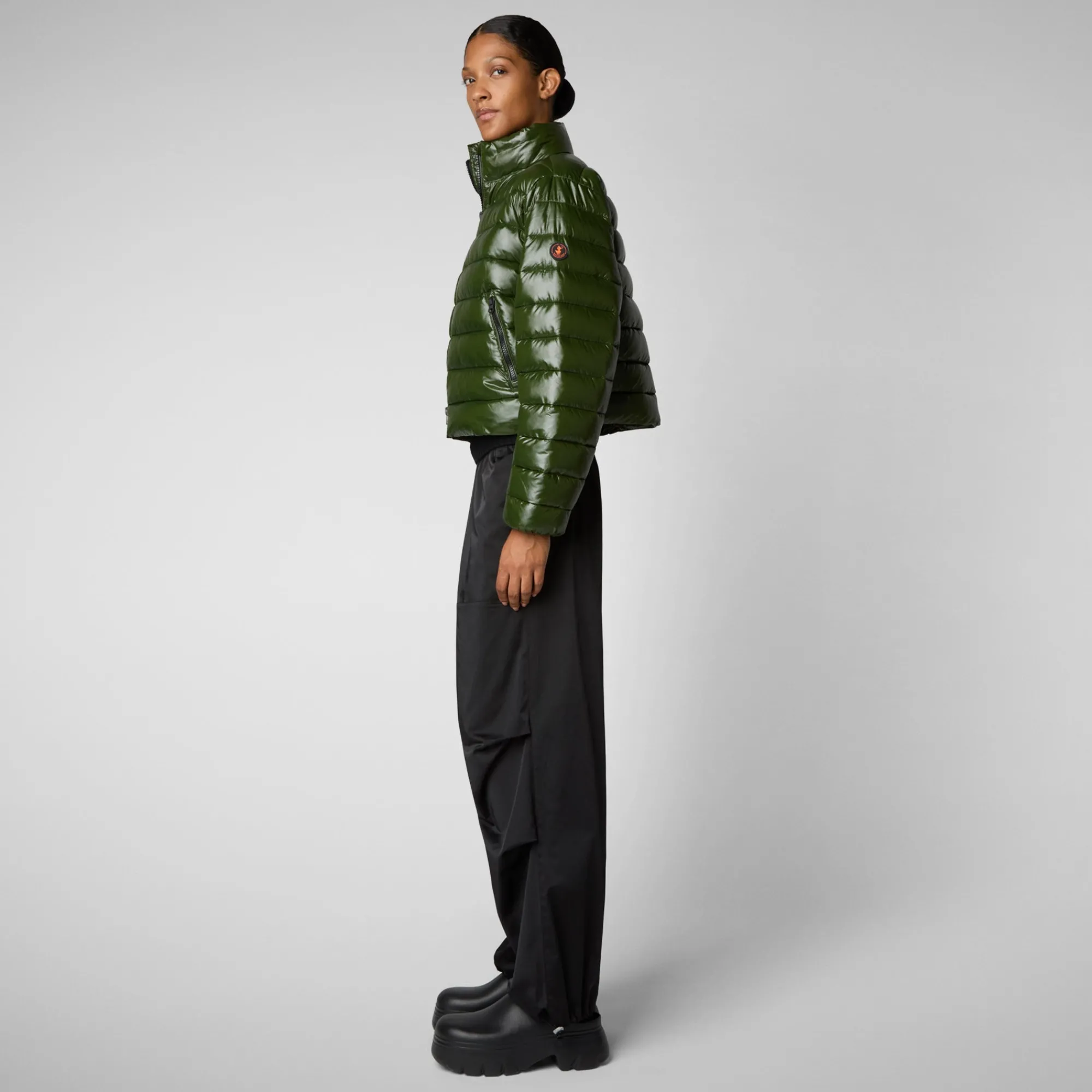 New Save The Duck Women's animal free Puffer myra in pine green PineGreen