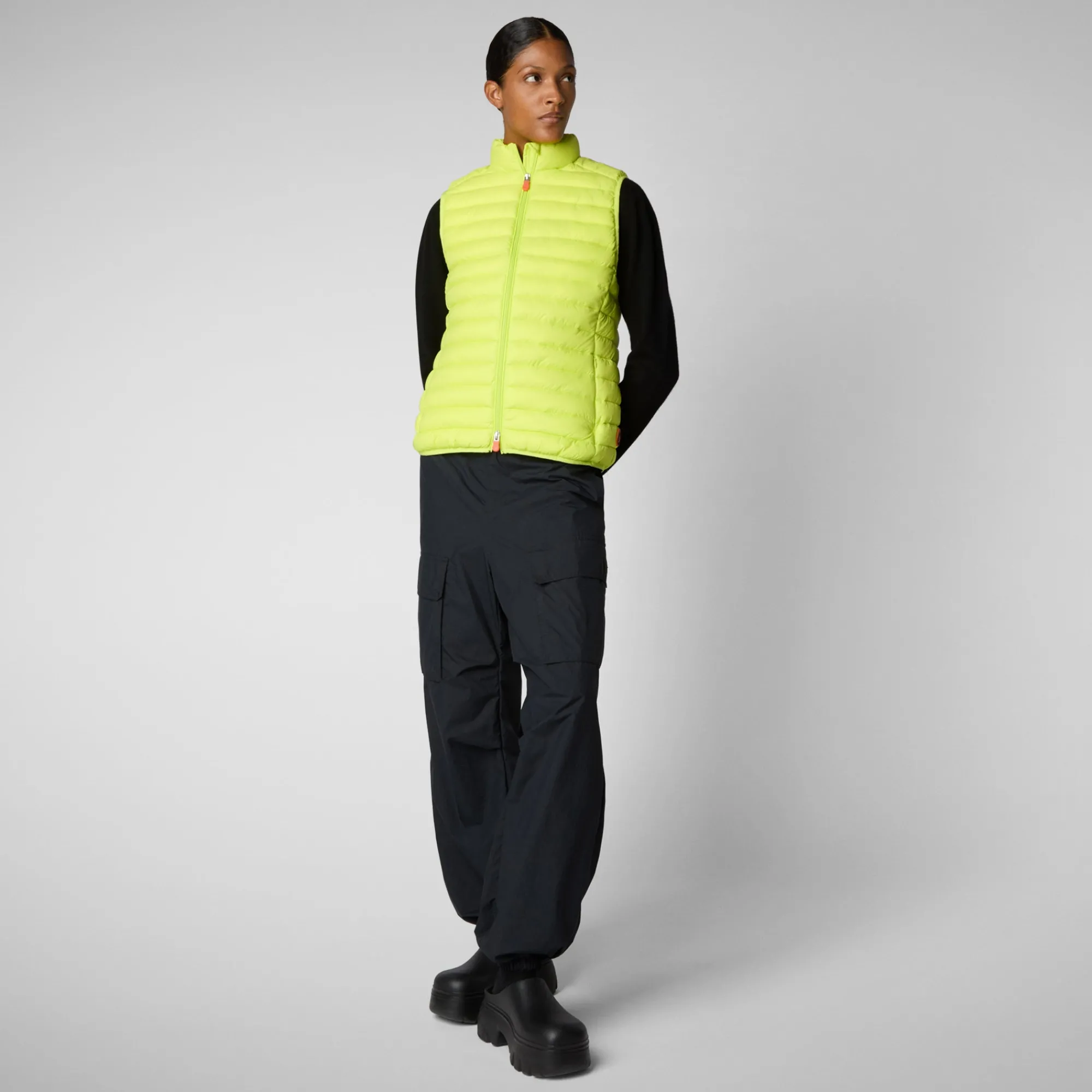 Sale Save The Duck Women's Animal free Puffer Vest Charlotte in Lichen Green LichenGreen