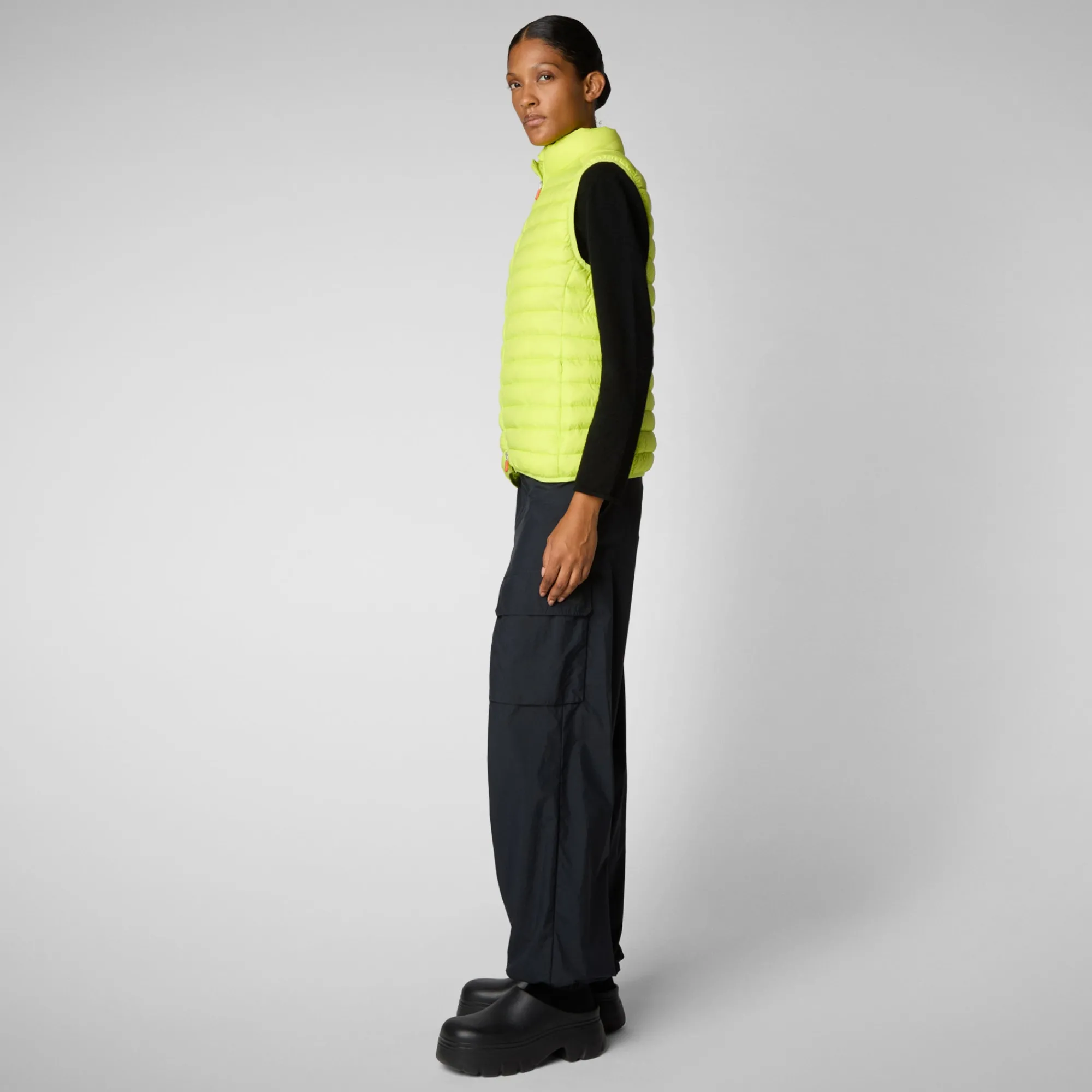 Sale Save The Duck Women's Animal free Puffer Vest Charlotte in Lichen Green LichenGreen