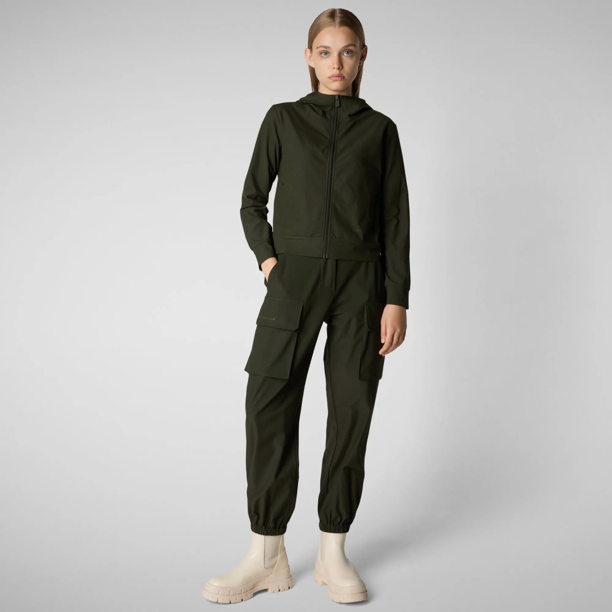 Online Save The Duck Women's cargo pants Gosy in land green LandGreen
