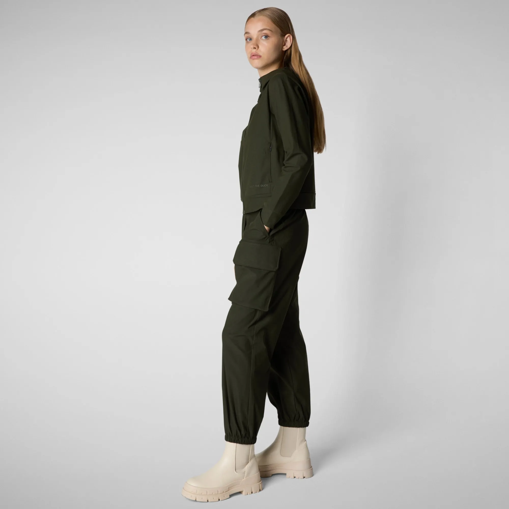 Online Save The Duck Women's cargo pants Gosy in land green LandGreen