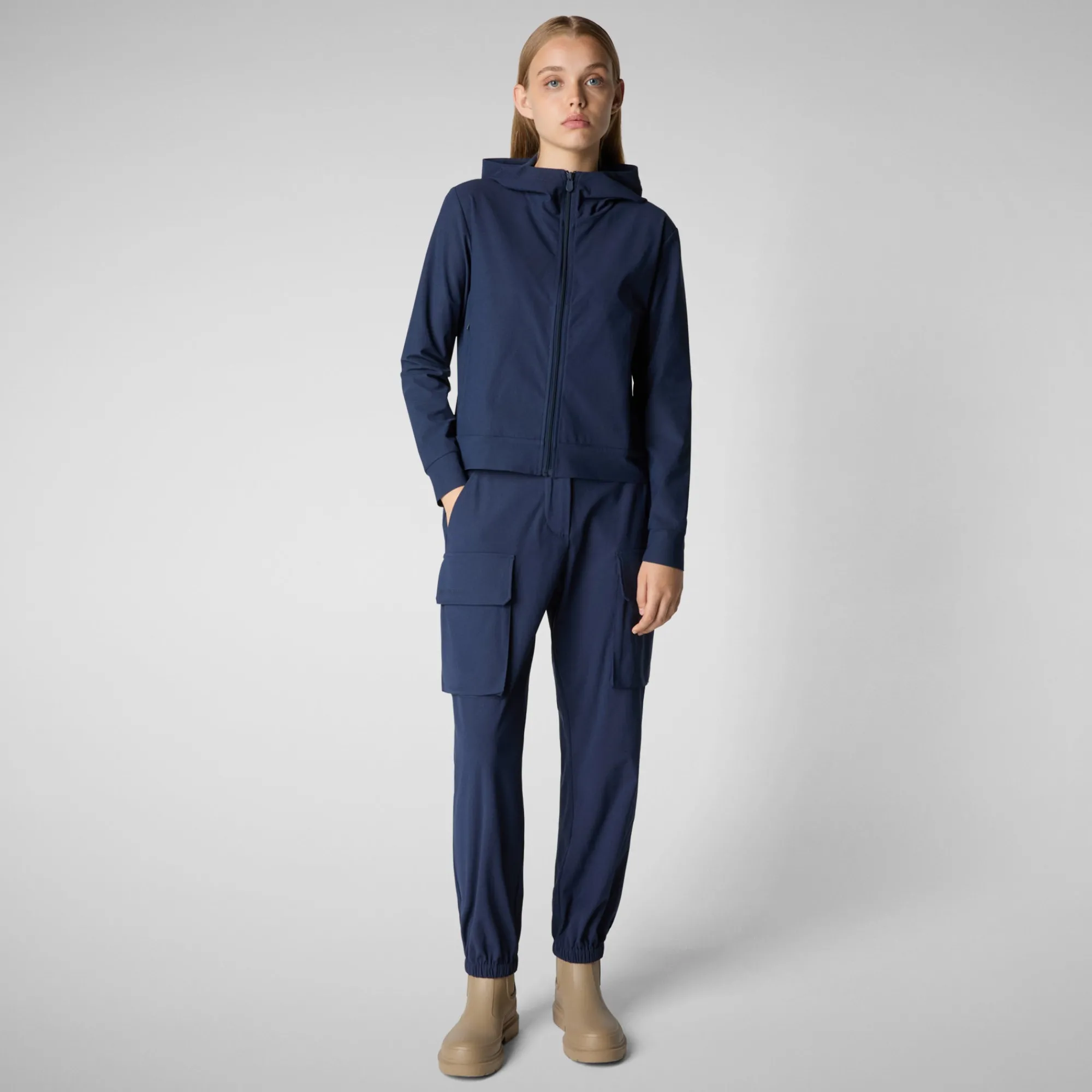 Shop Save The Duck Women's cargo pants Gosy in Navy blue NavyBlue
