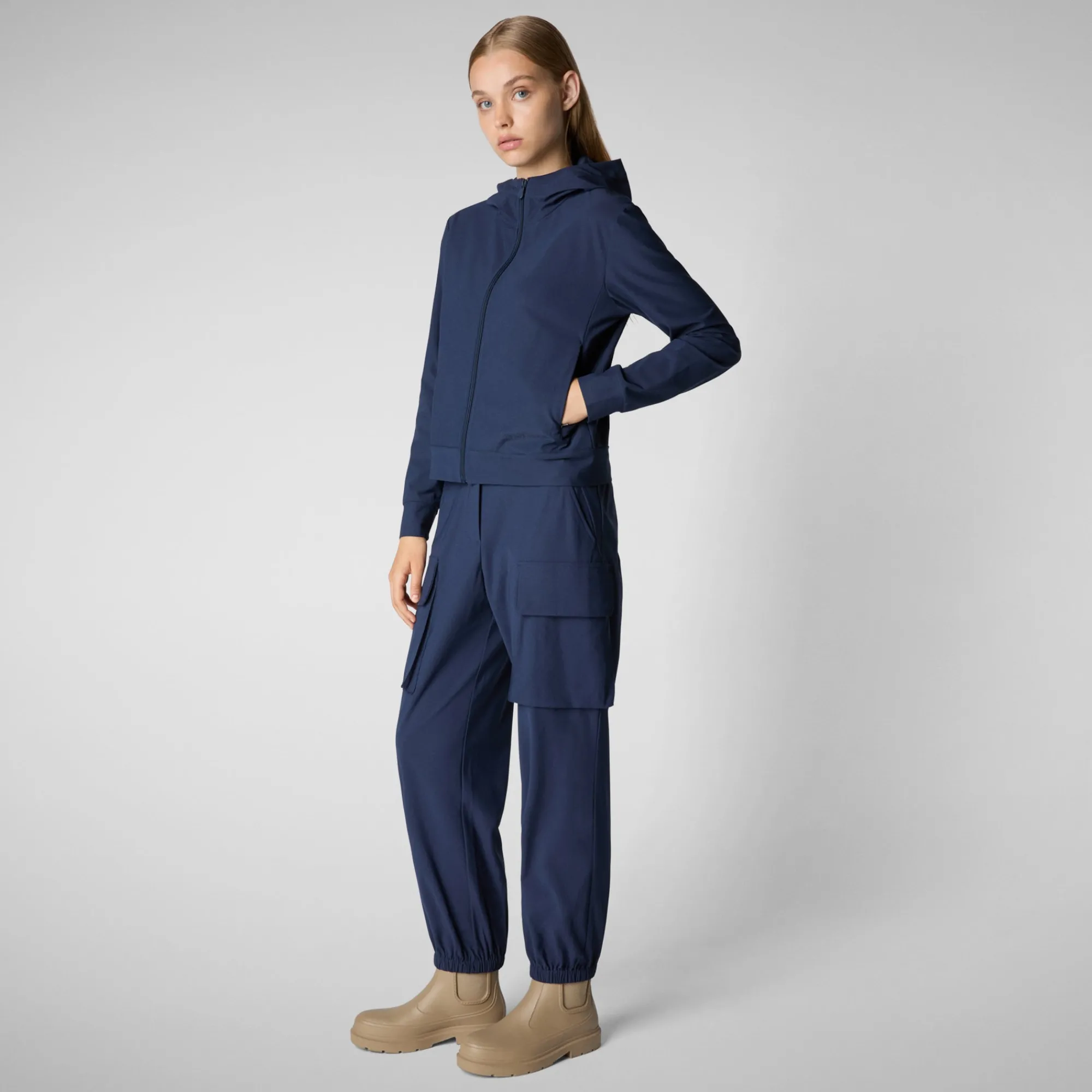 Shop Save The Duck Women's cargo pants Gosy in Navy blue NavyBlue