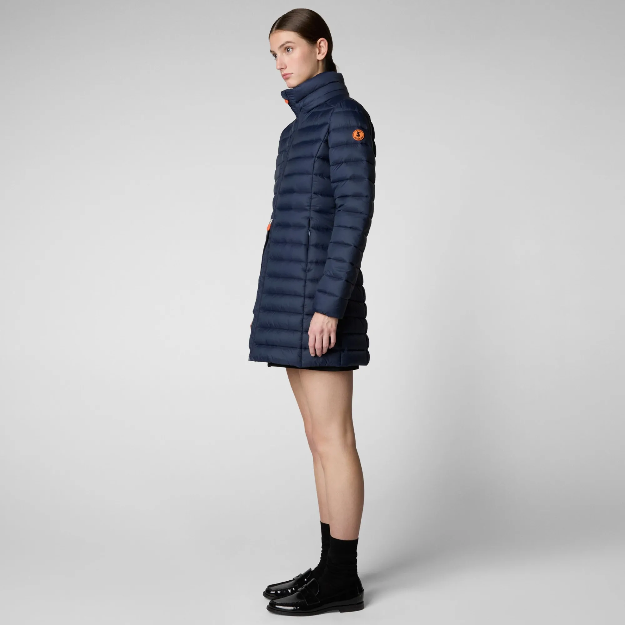 Cheap Save The Duck Women's Hooded Animal free Puffer Coat Carol in Navy Blue NavyBlue