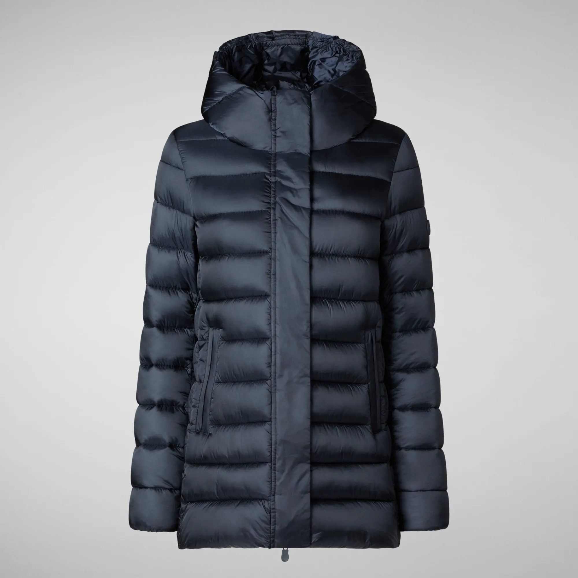 Online Save The Duck Women's Hooded Animal free Puffer Coat Drimia in Blue Black BlueBlack