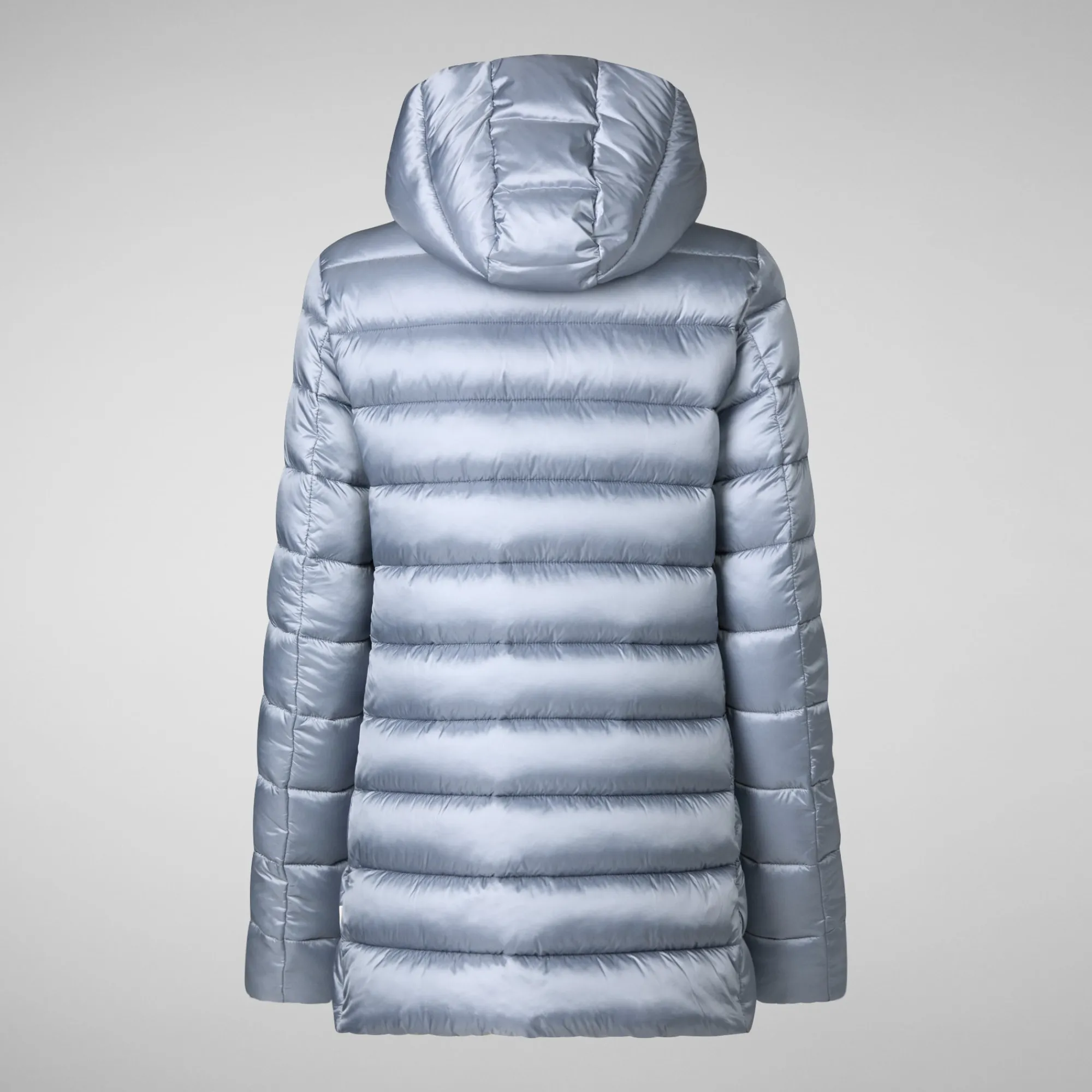 Cheap Save The Duck Women's Hooded Animal free Puffer Coat Drimia in Blue Fog BlueFog