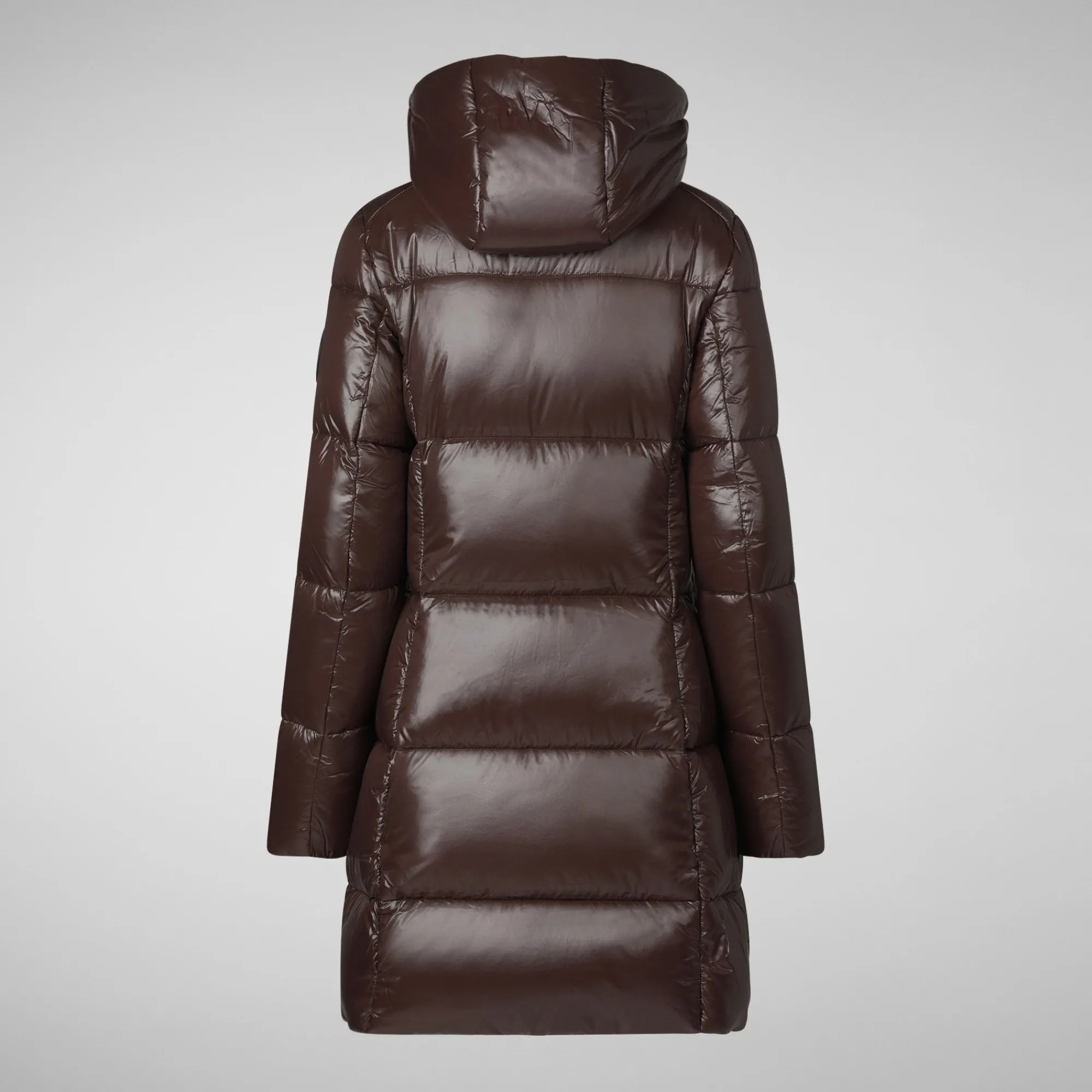 Outlet Save The Duck Women's Hooded Animal free Puffer Coat Ines in Brown Black BrownBlack