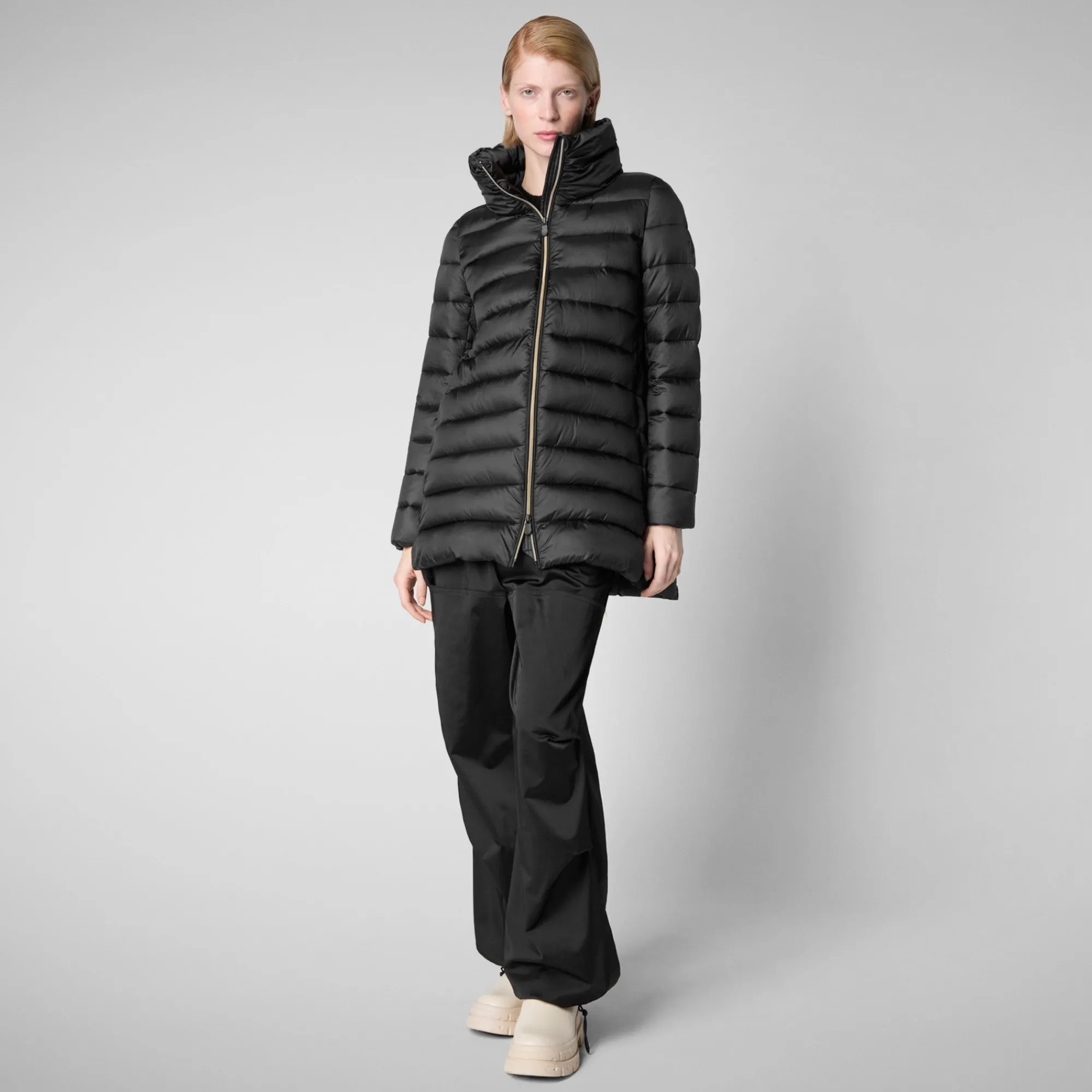 Shop Save The Duck Women's Hooded Animal free Puffer Coat Lydia in Black
