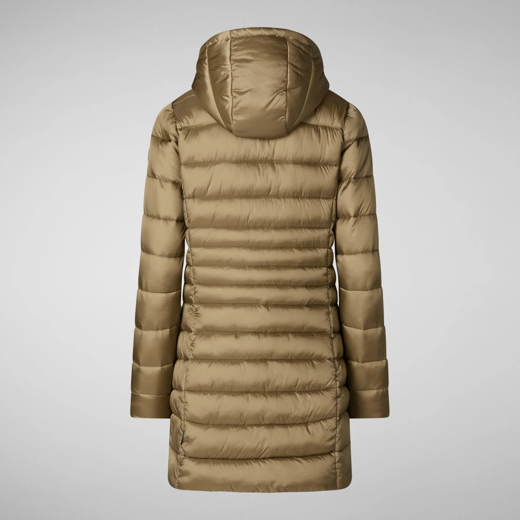 Best Save The Duck Women's Hooded Animal free Puffer Coat Reese in Husk Green HuskGreen