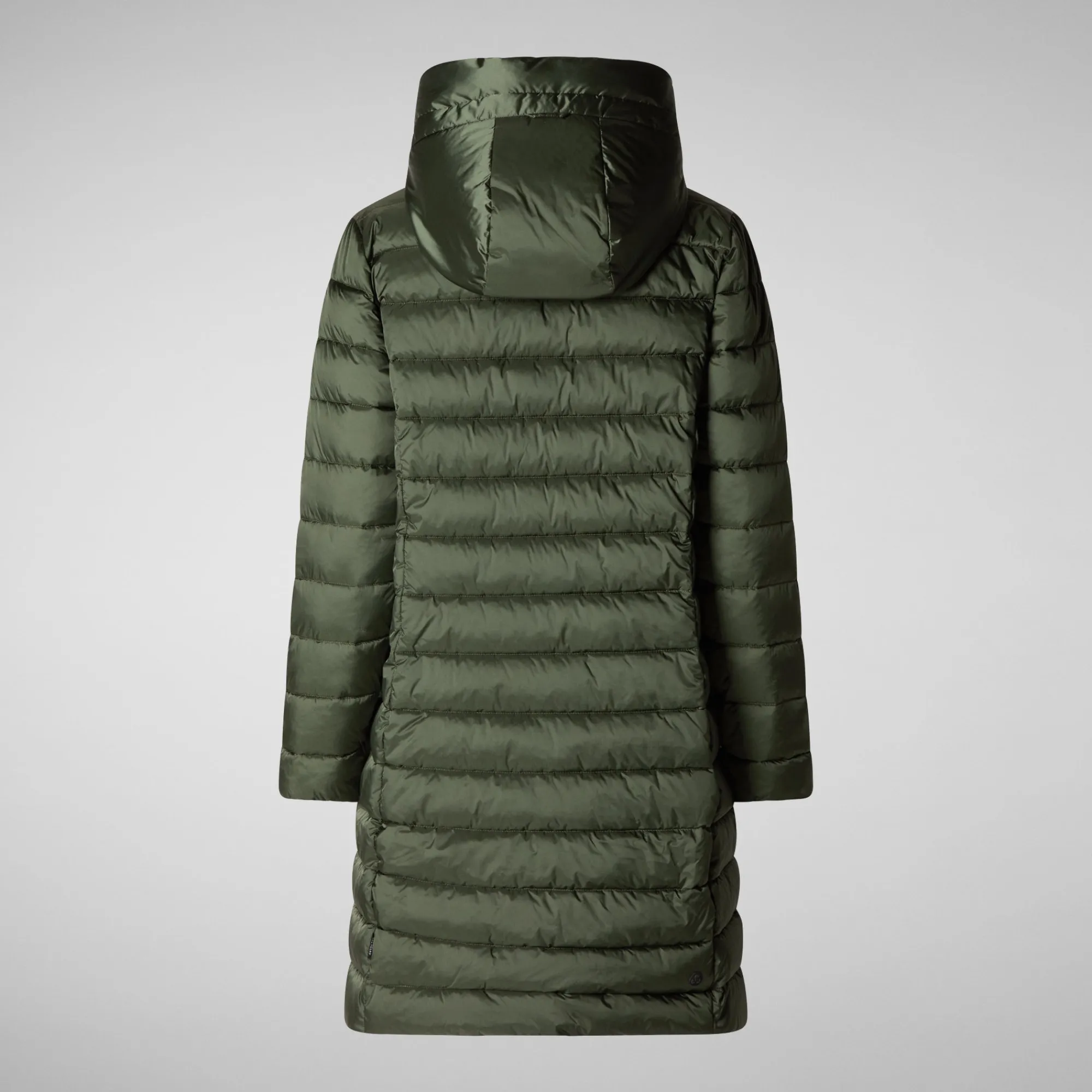 Hot Save The Duck Women's Hooded Animal free Puffer Coat Saffron in Thyme Green ThymeGreen