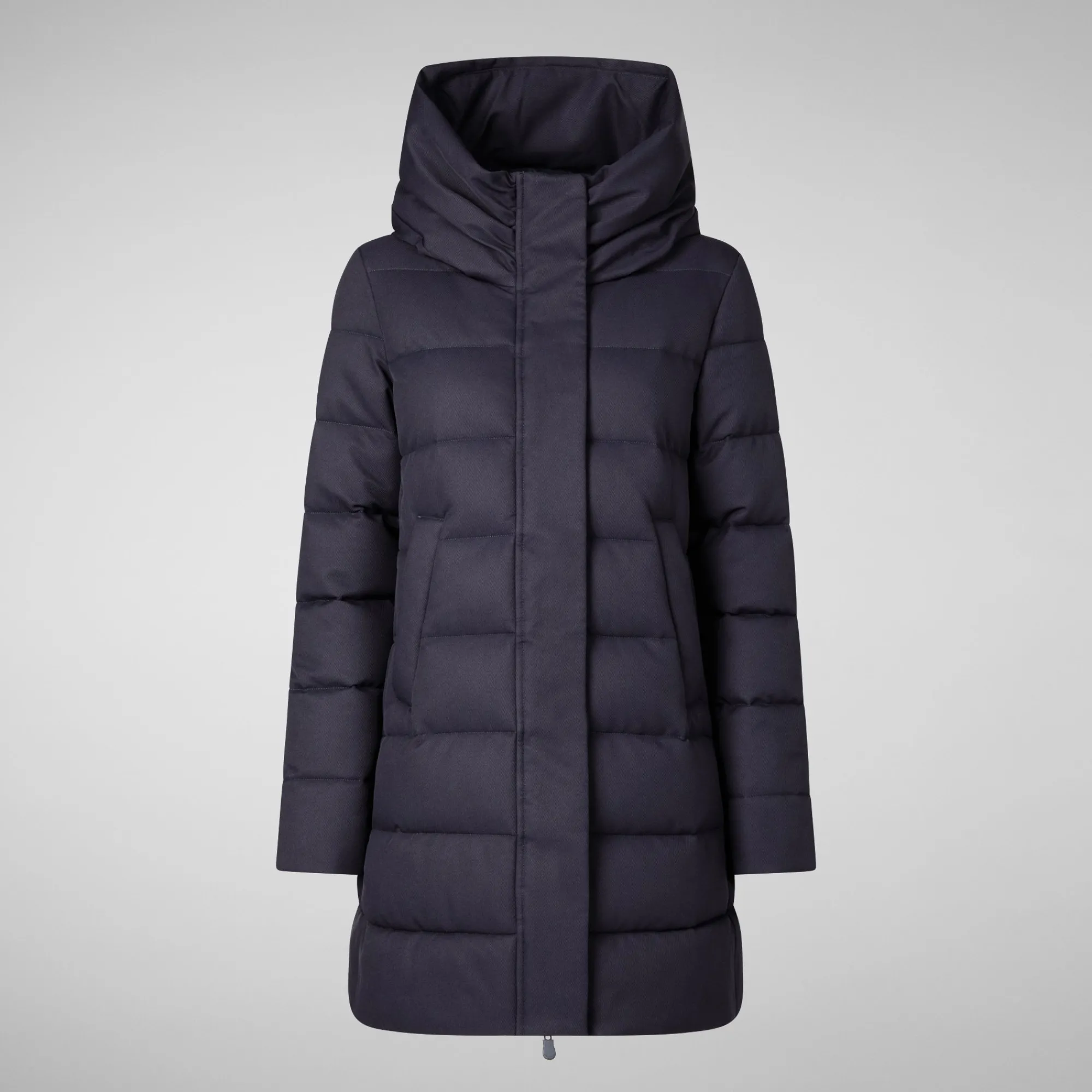 Discount Save The Duck Women's Hooded Animal free Puffer Coat Tatiana in Blue Black BlueBlack