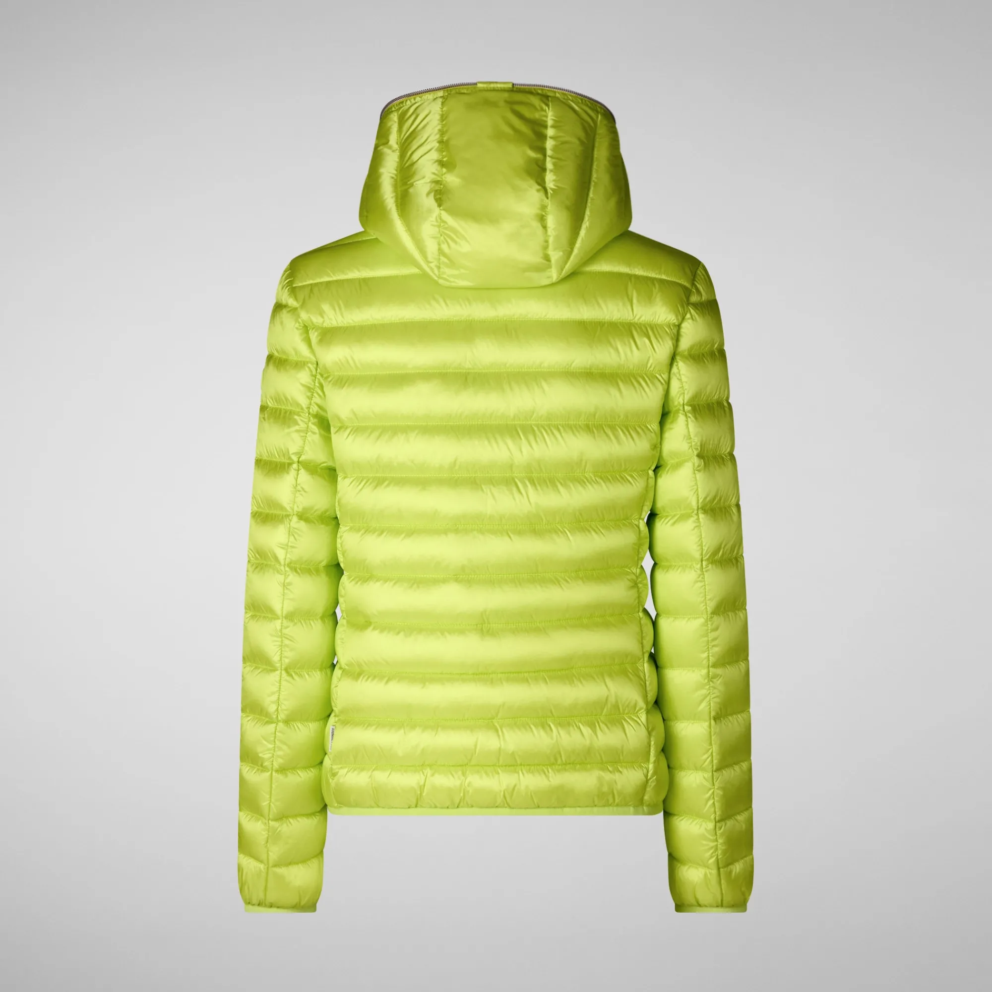 Clearance Save The Duck Women's Hooded Animal free Puffer Jacket Alexis in Lichen Green LichenGreen