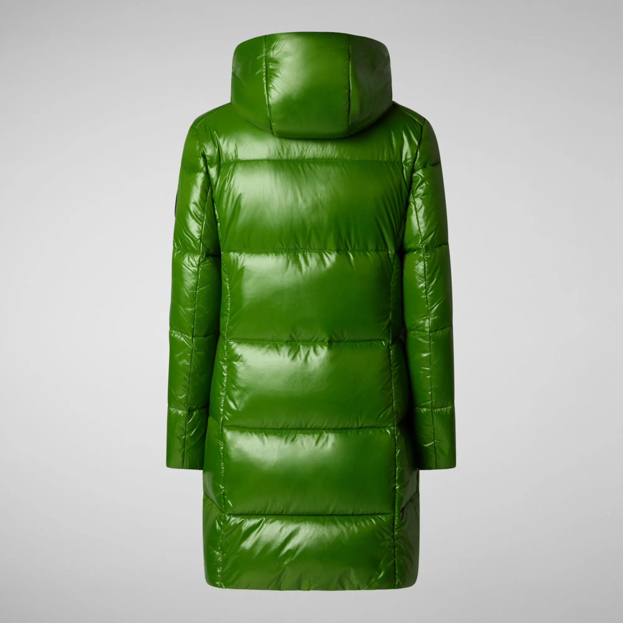 Online Save The Duck Women's Hooded Animal free Puffer Jacket Ines in Grass Green GrassGreen